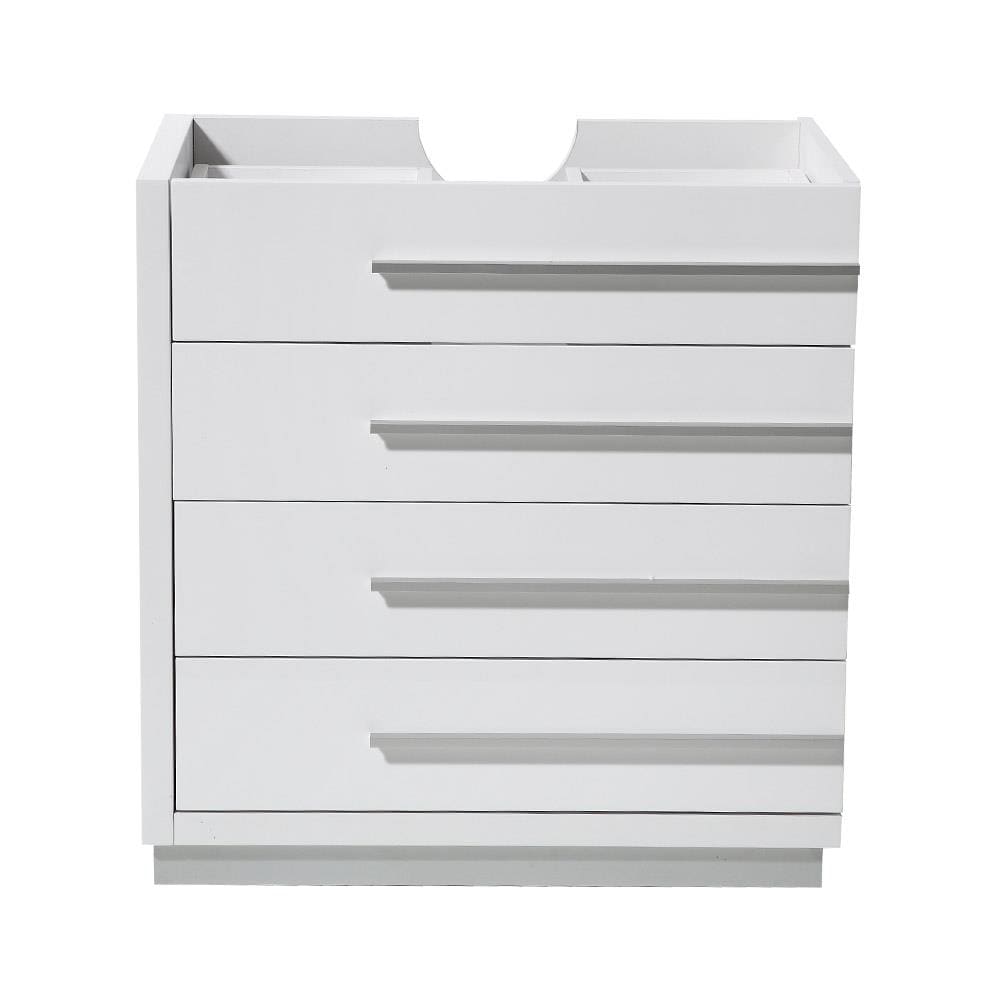 Fresca FCB8030WH Livello 30-in White Bathroom Vanity Base Cabinet without Top