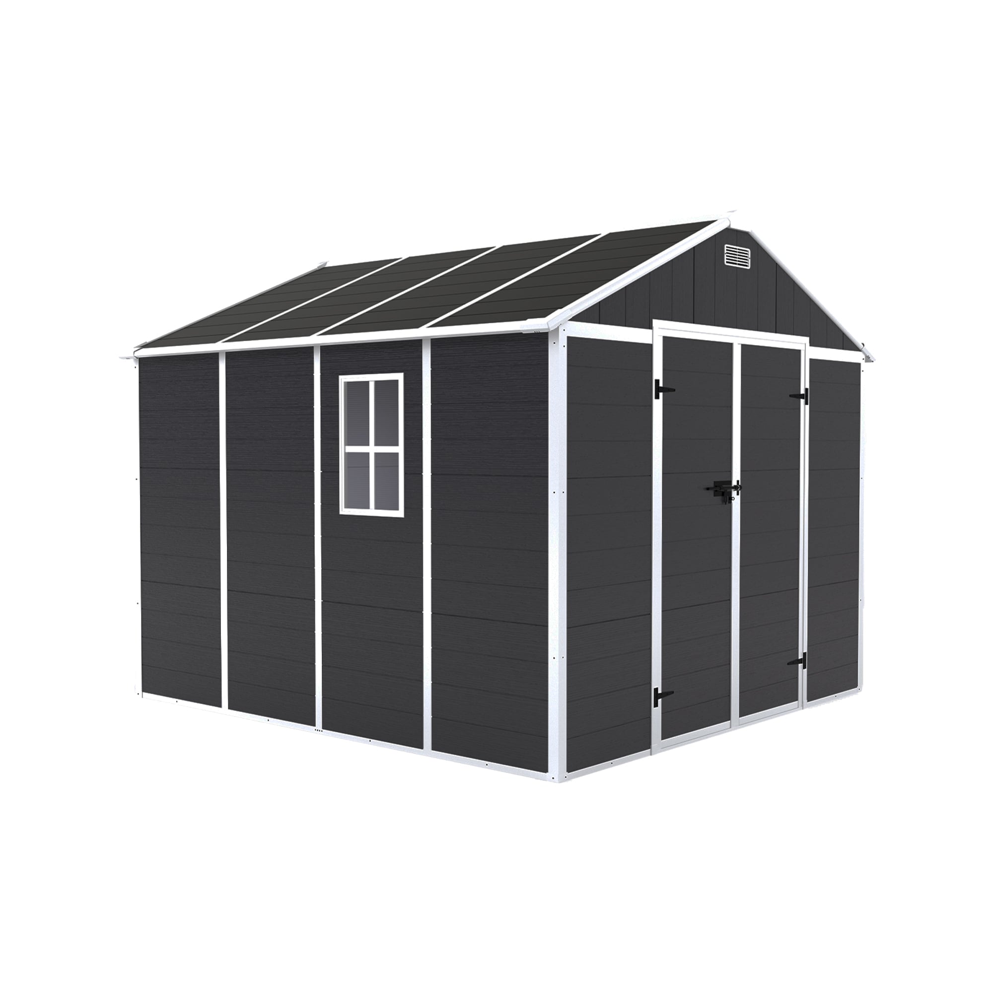 Mondawe MD-WWC00049 8-ft x 8-ft Black Gable Resin Storage Shed (Floor Included)