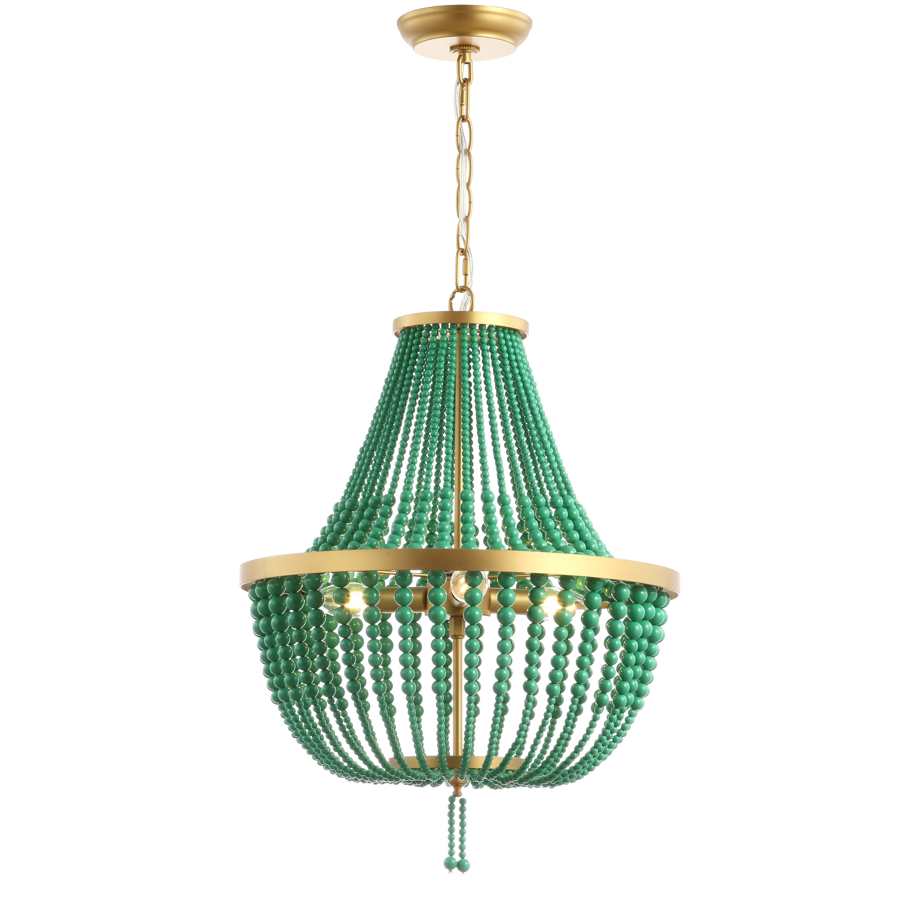 green chandelier light