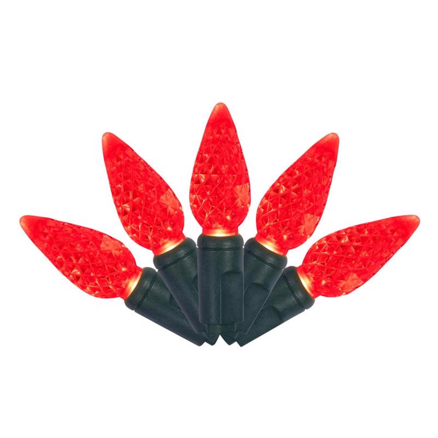 Celebrations - Platinum LED C6 Red 50 ct String Christmas Lights 25 ft.