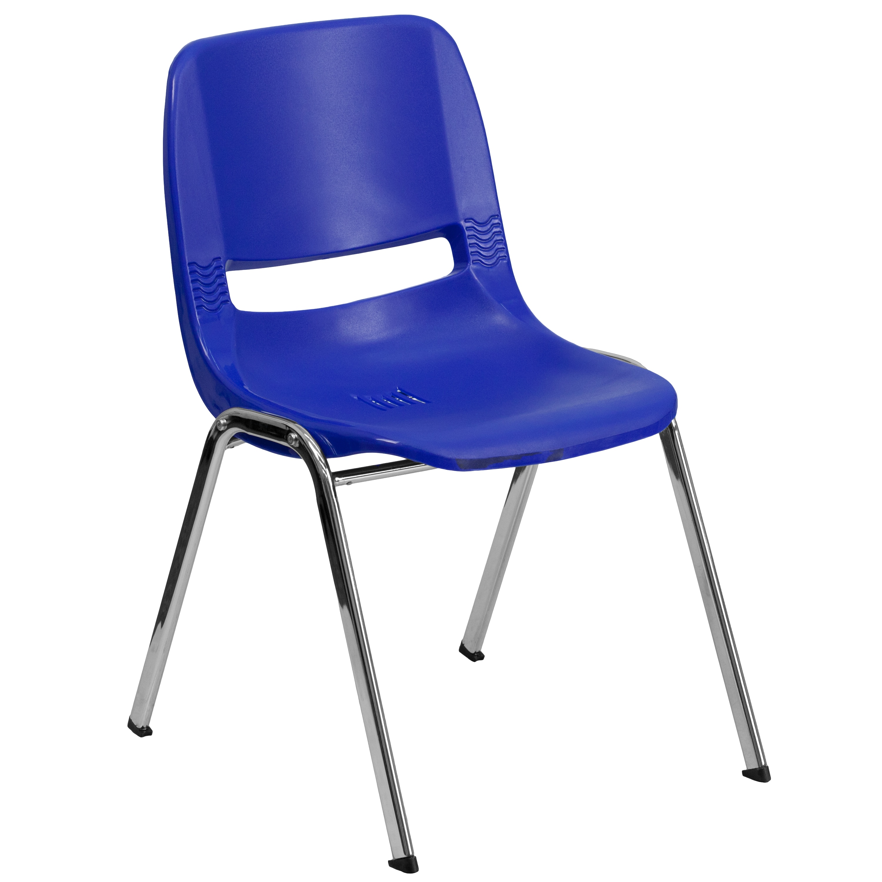 Flash Furniture Modern Navy Plastic/Chrome Frame Plastic Accent Chair #847254069489