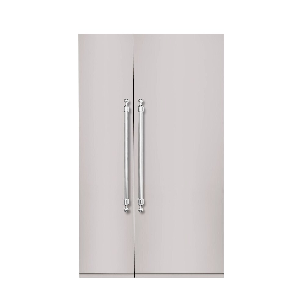 Hallman HCRBISS48CMSS 25.2-cu ft Counter-Depth Side-by-Side Refrigerator Built-In with Ice Maker ,Water and Ice Dispenser ( Stainless Steel ) ENERGY STAR Certified