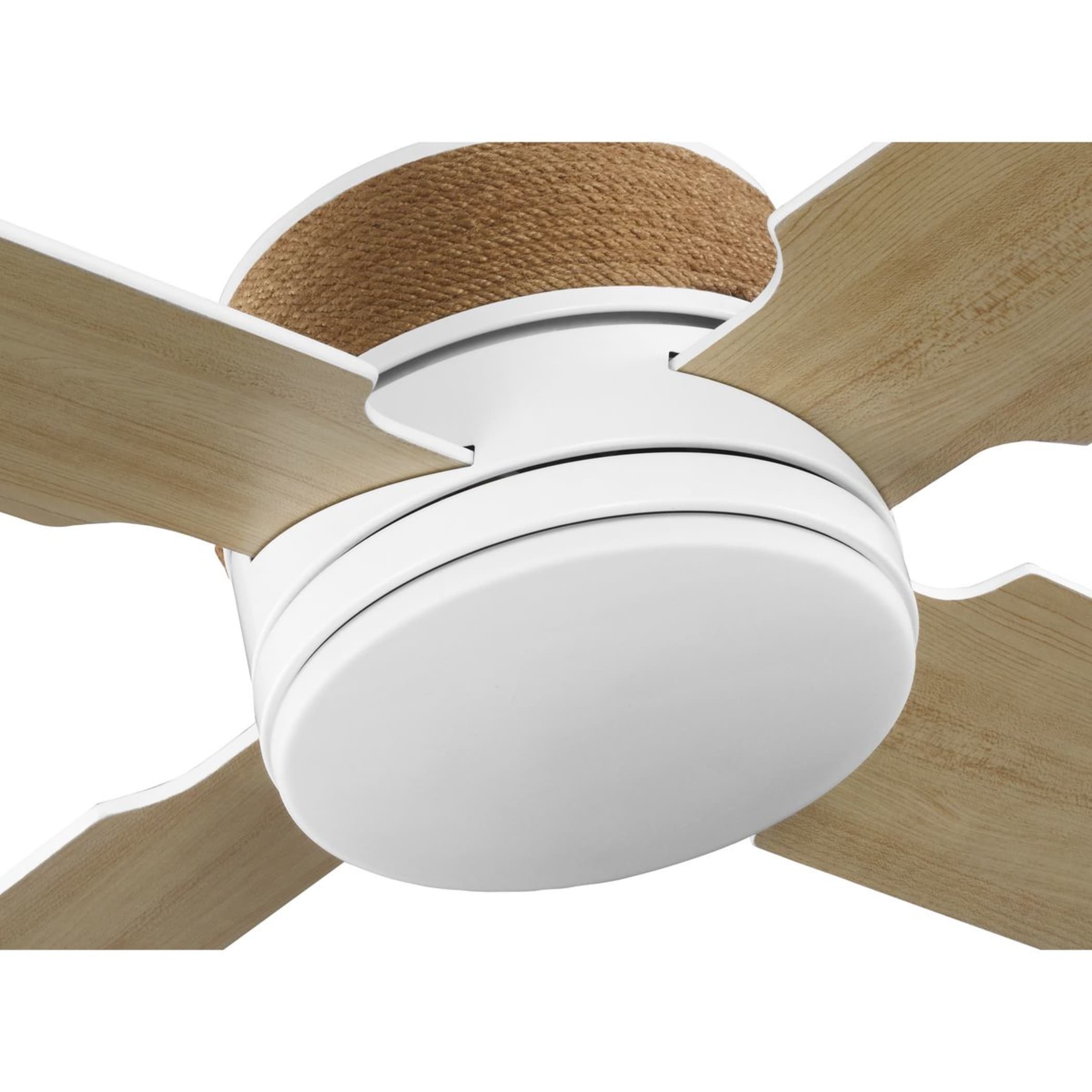Shaffer II 56" Satin White LED Ceiling Fan with Jute Rope