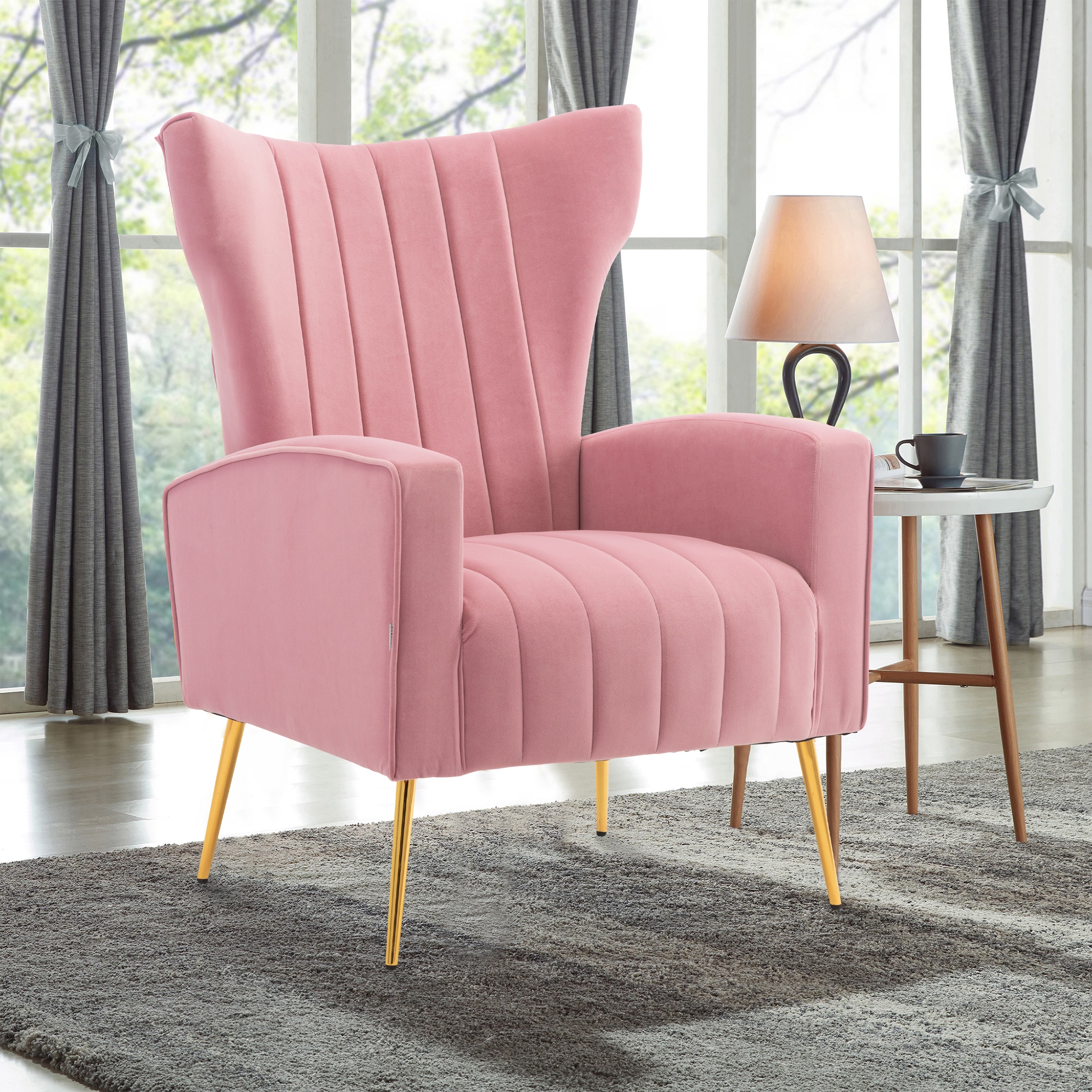 CASAINC Modern velvet chair Contemporary/Modern Velvet Upholstered ...