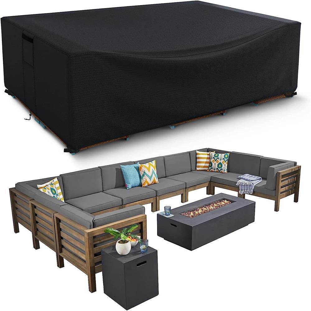 Agfabric PFC12664BL Black Polyester Patio Furniture Cover For Sofa