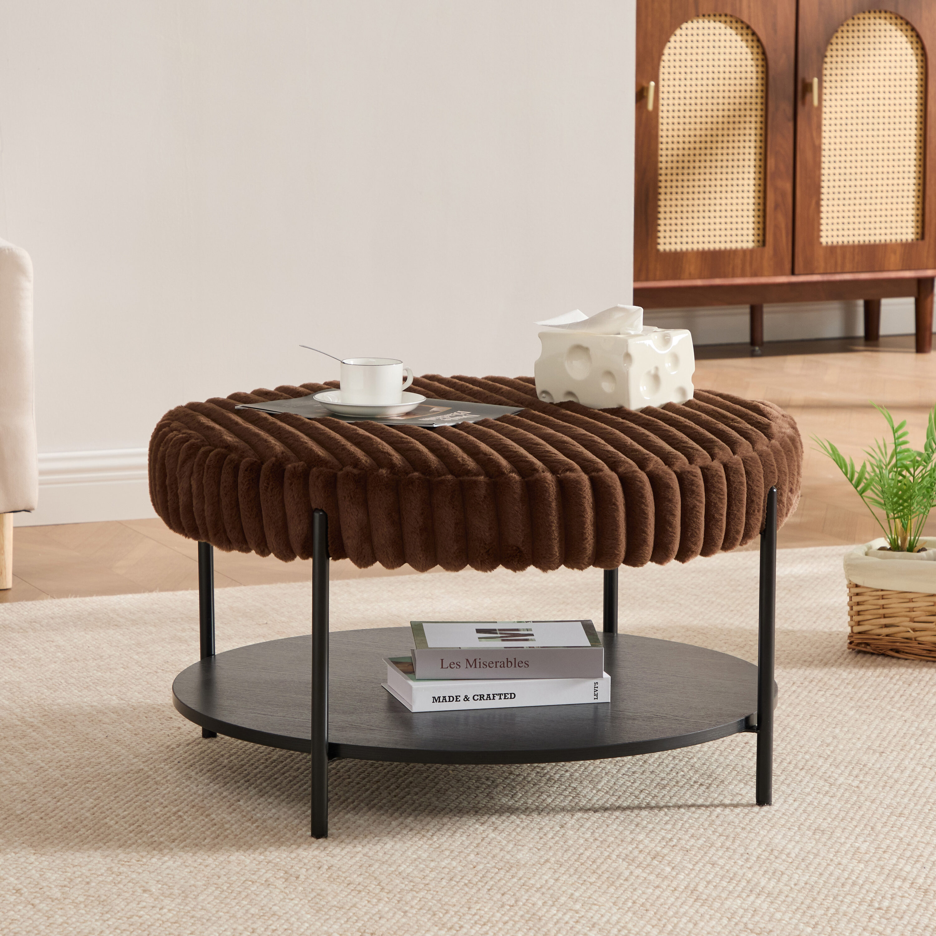 Hrinhom HC-S4135-BROWN Indoor-Ottomans - View #2