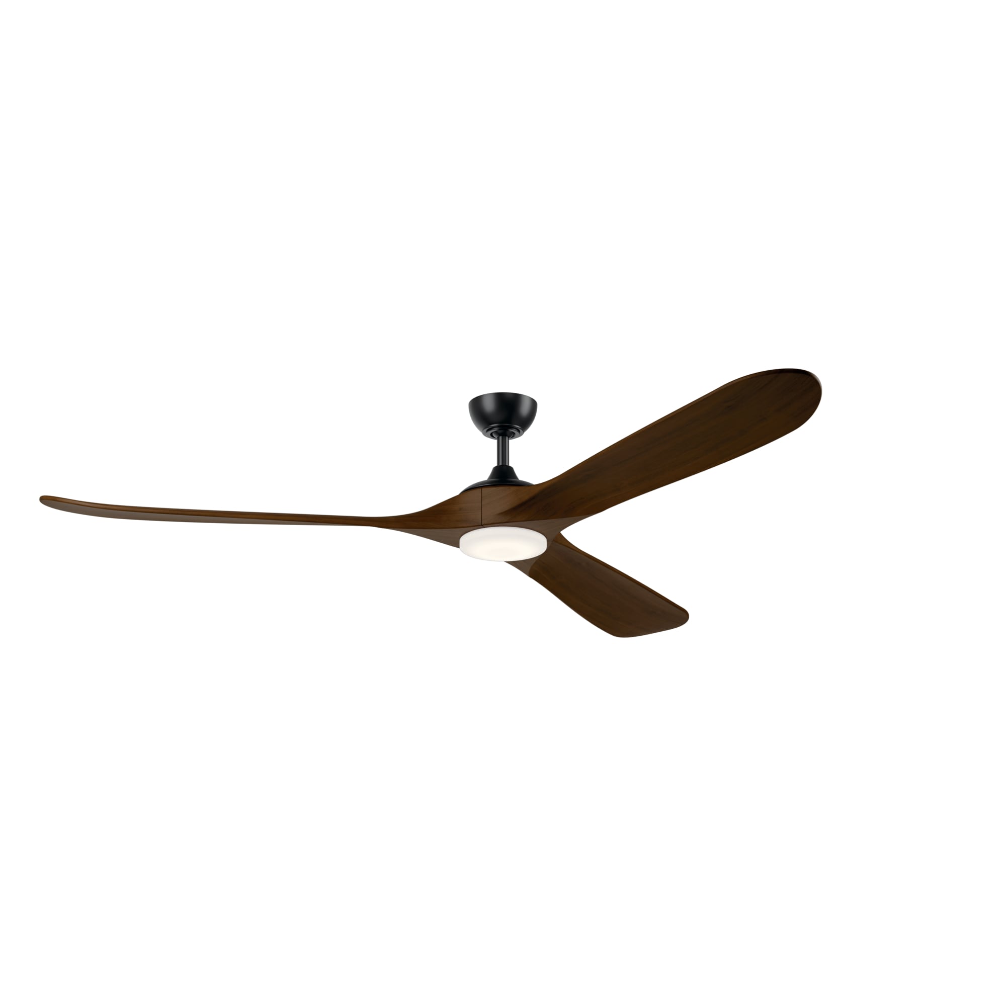 Kichler 310580SBK Mylo 80-in Color-Changing Integrated LED Outdoor Satin Black with Aged Walnut Blades Ceiling Fan With Light - Remote Included ( 3 -Blade )