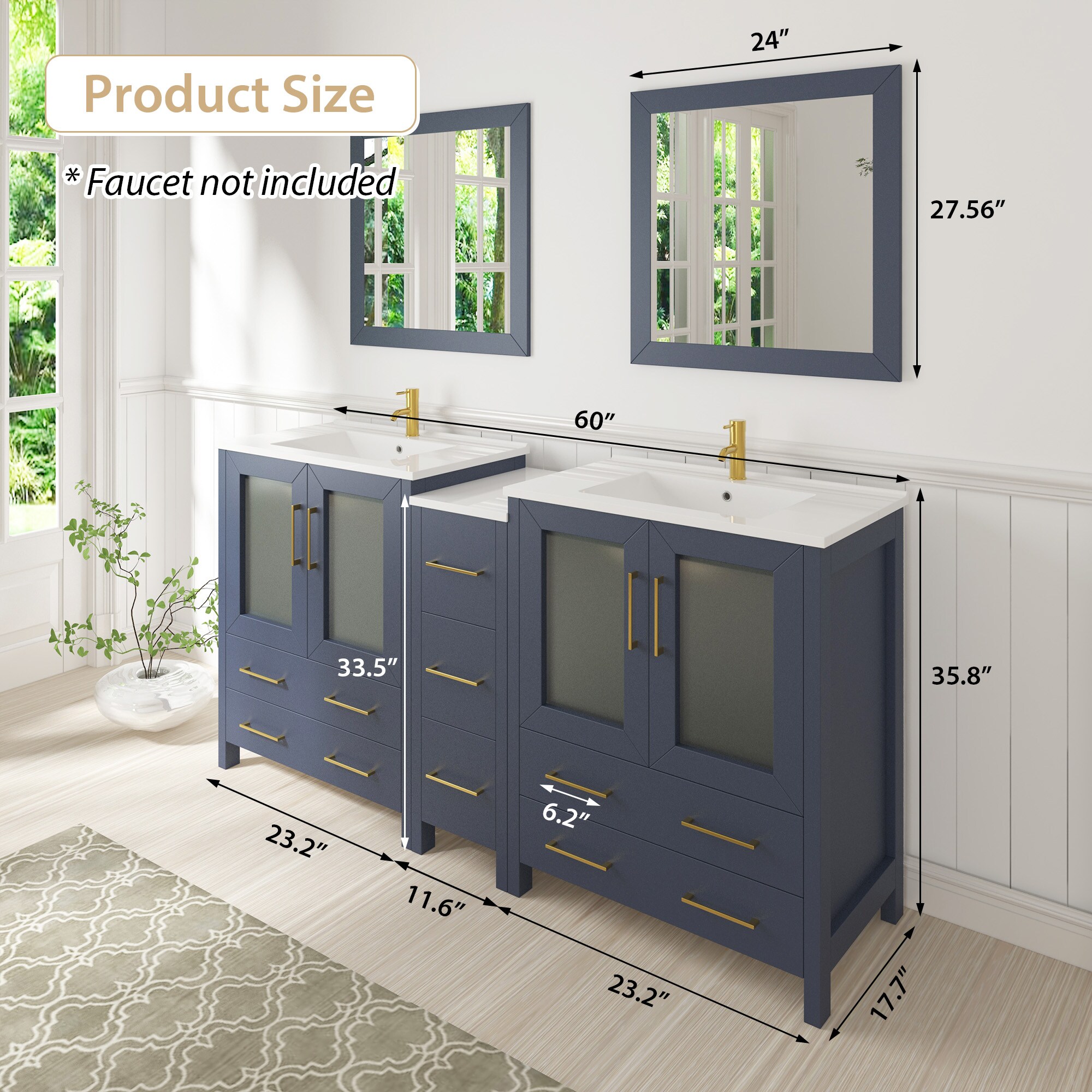 Vanity Art VA3024-60B Bath-Vanity-Combo - View #10
