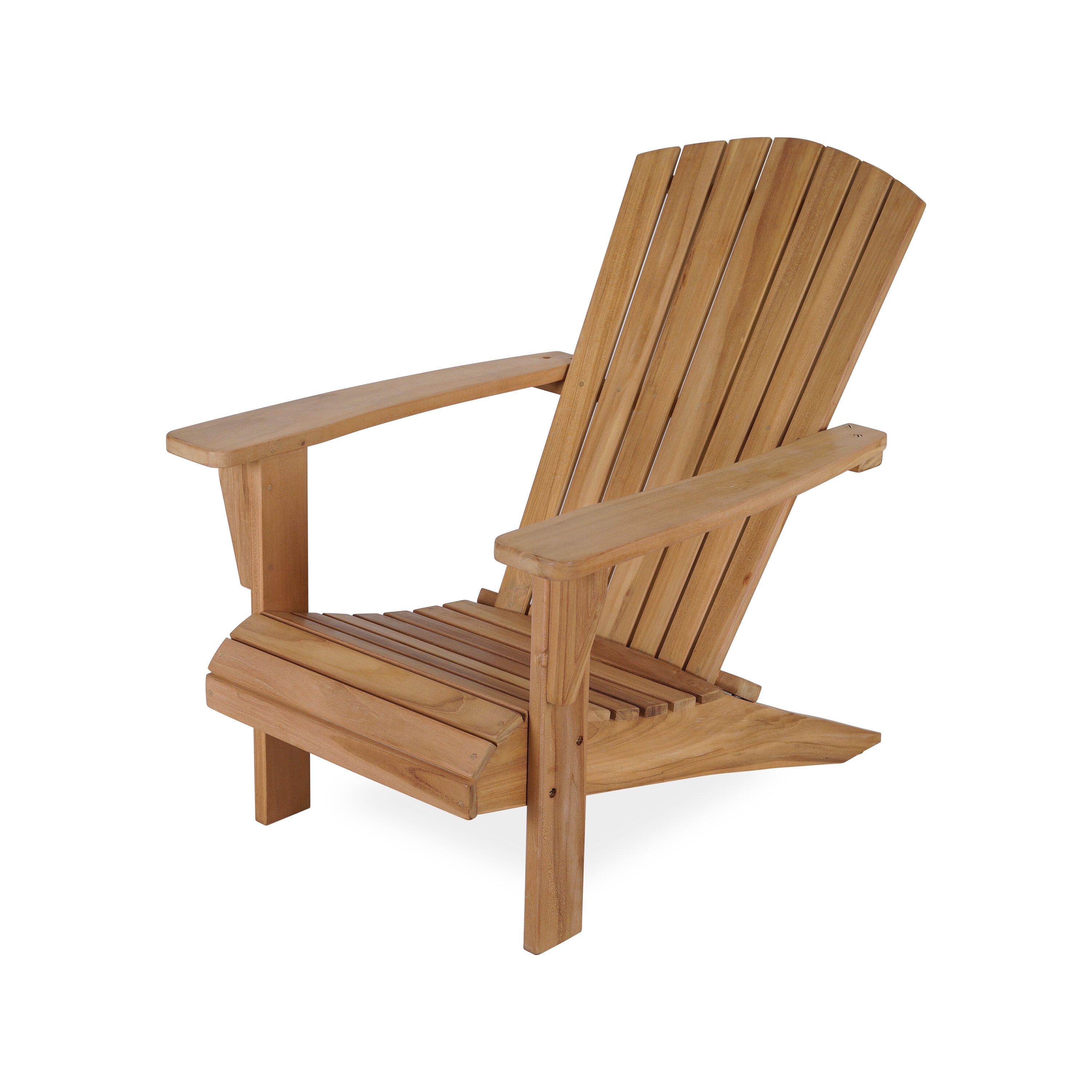 Decksplore BSHCA0002011 20-in L x 37.8-in D x 37.4-in H Teak Adirondack Chair Wood Nature Park Chair