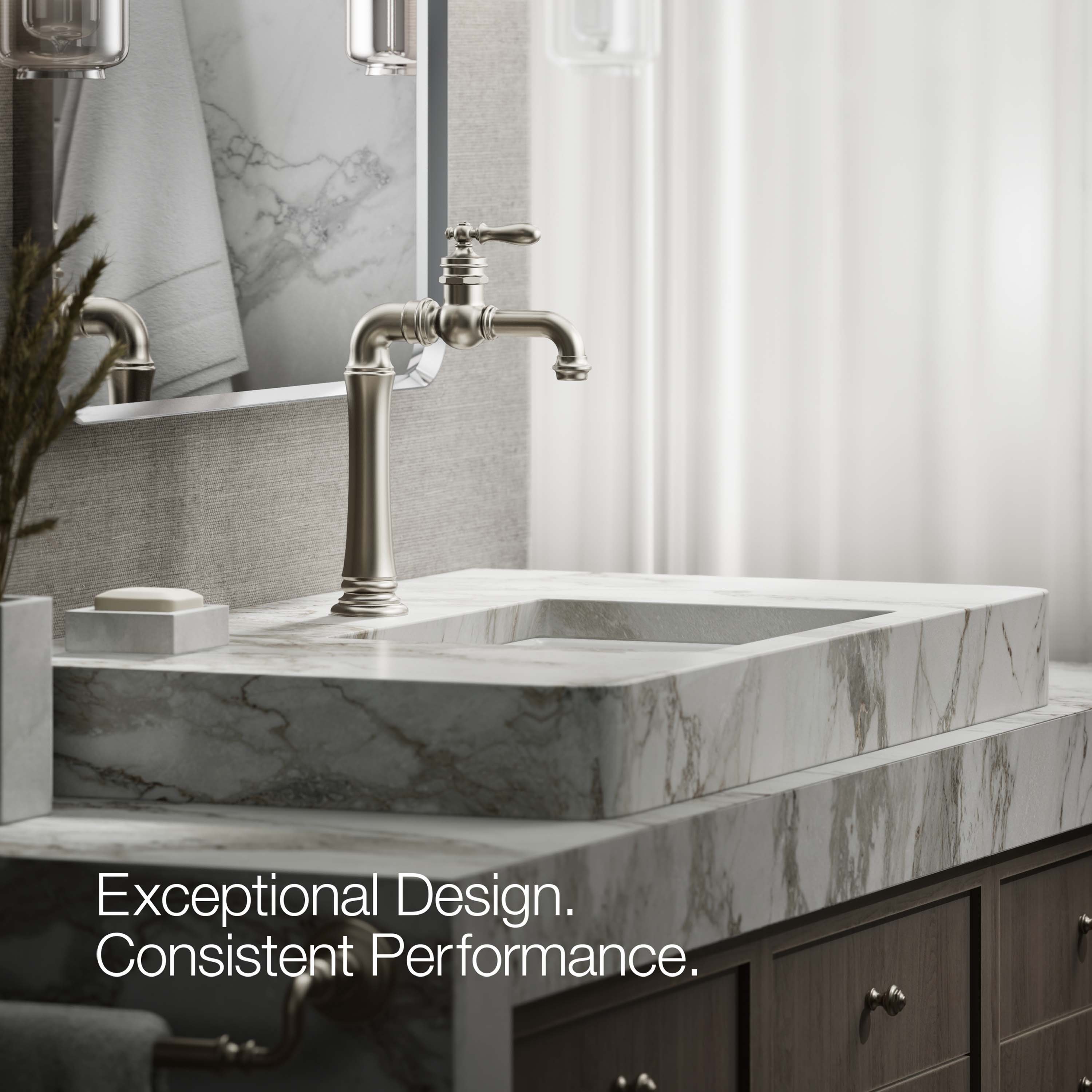 Vibrant Brushed Nickel Single Handle Bathroom Faucet