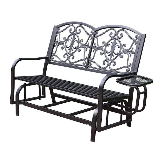 Oakland Living Lakeville 3 Person Hammer Tone Bronze Iron Outdoor Glider In The Porch Swings Gliders Department At Com - Ollies Patio Furniture
