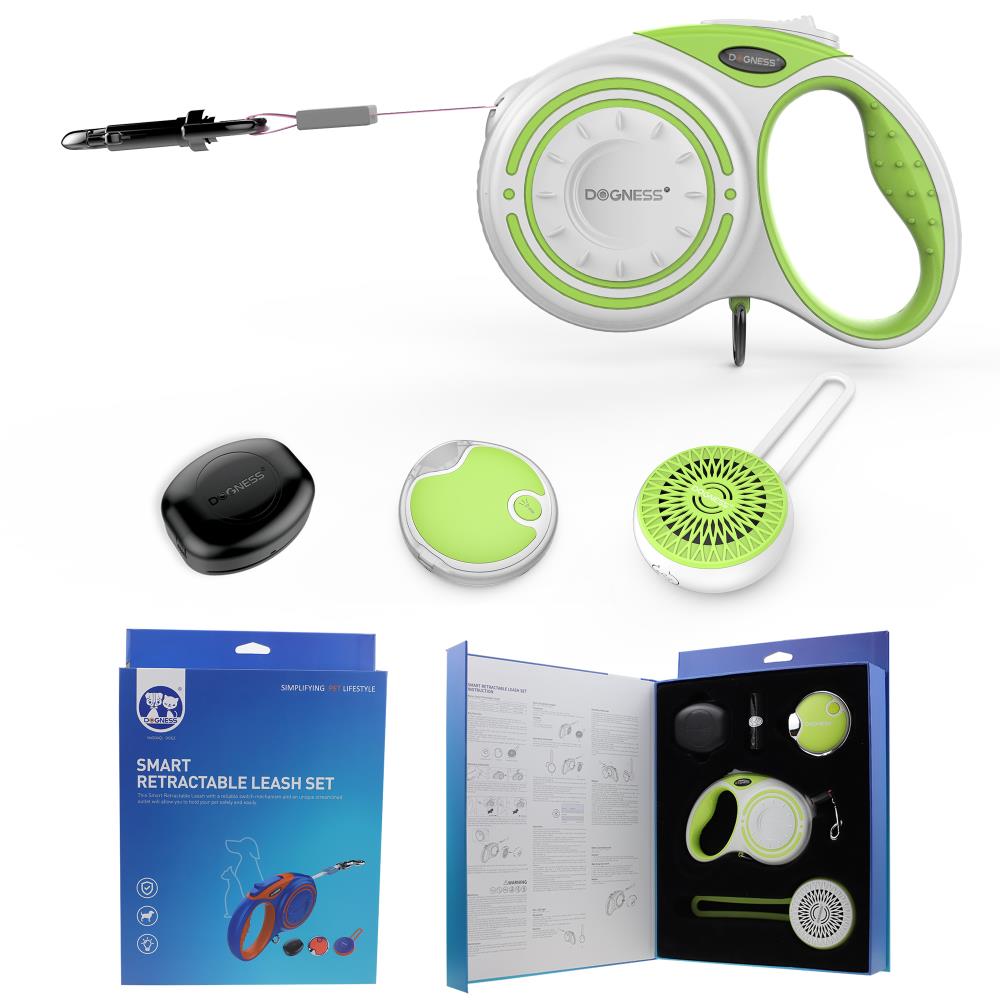 Dogness 843775107778 Retractable Dog/Cat Green 19-Feet Leash