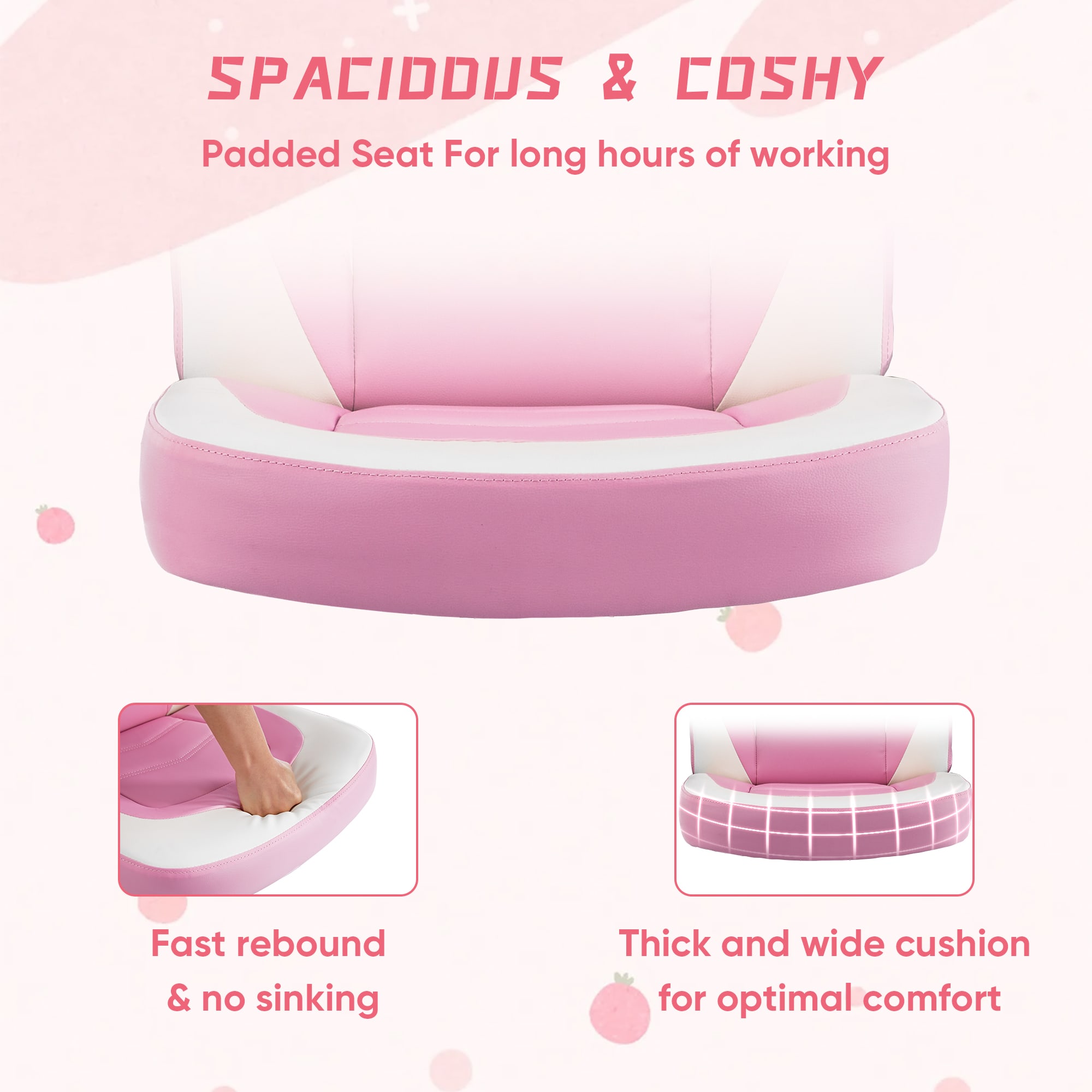 Bestier USLOW-G300550D-PINK Office-Chairs - View #3