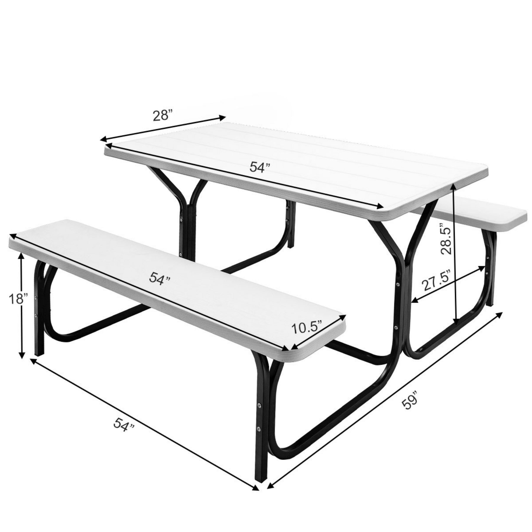 Poinic CWQ3499WH Picnic-Tables - View #2
