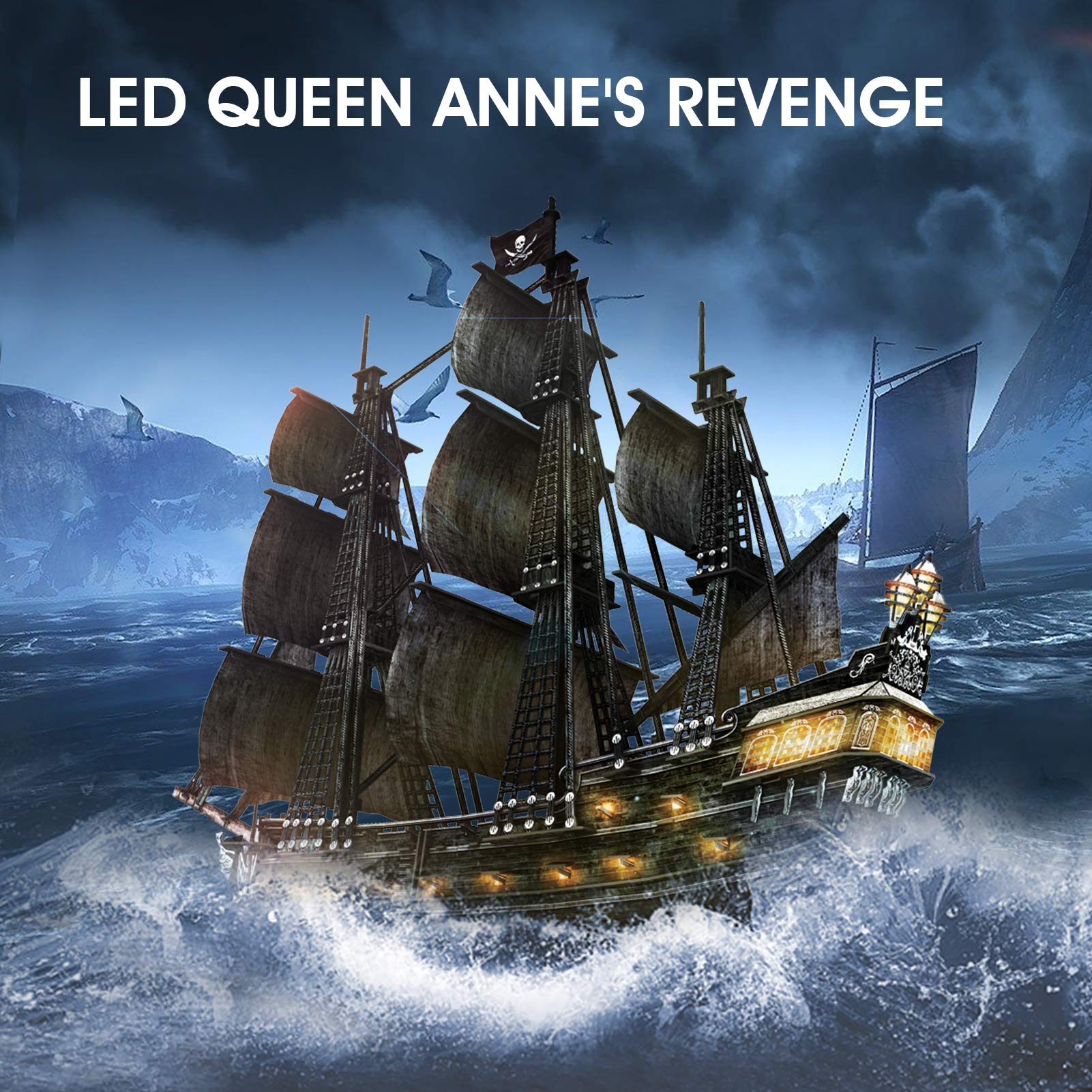 Etokfoks 3D Pirate Ship Puzzle Queen Annes Revenge Foam Board