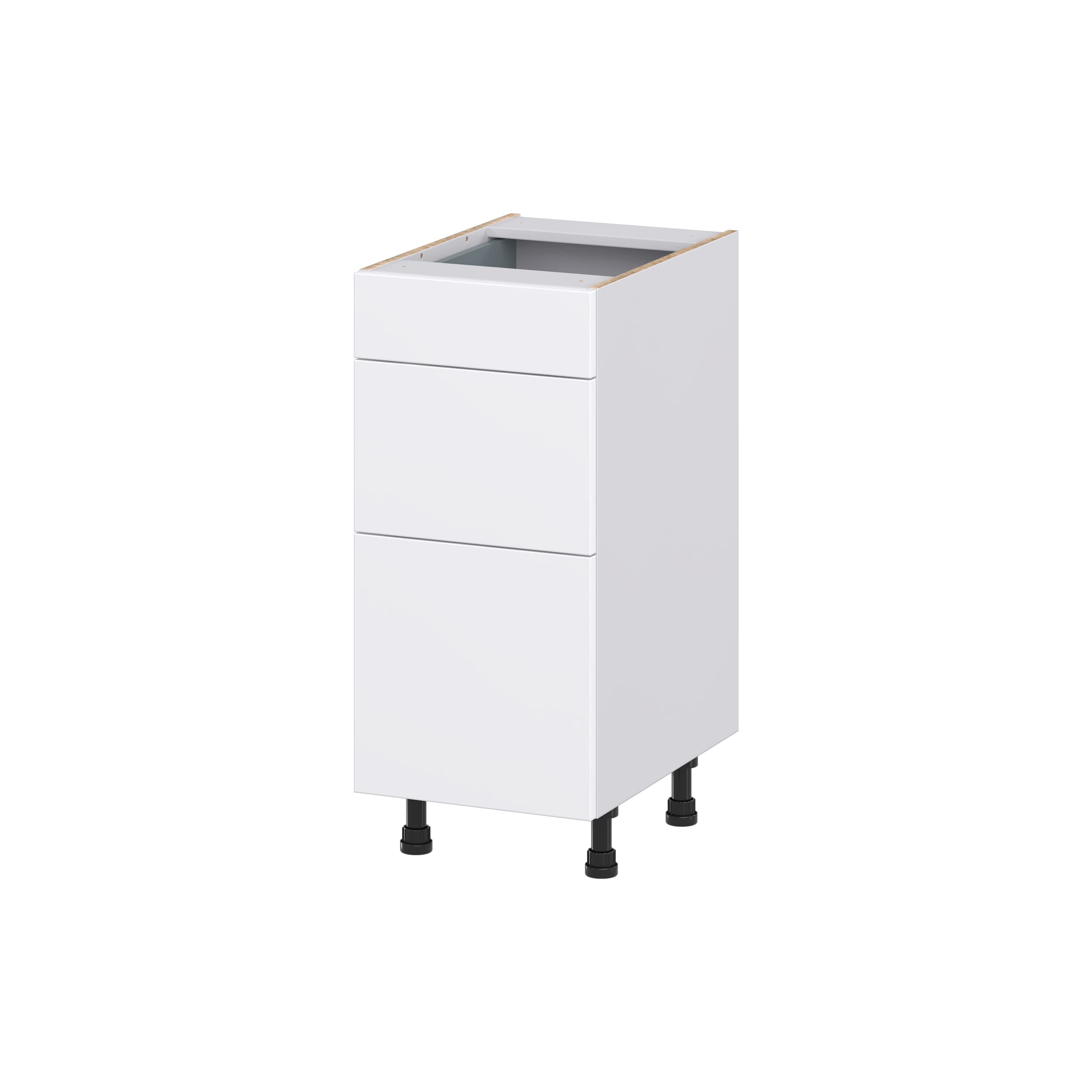 Hugo&Borg DSV3D15-LA Lasalle 15-in W x 34.5-in H x 21-in D Bright White Slab 3 -Drawers Drawer Base Fully assembled Cabinet (Flat Panel Slab)