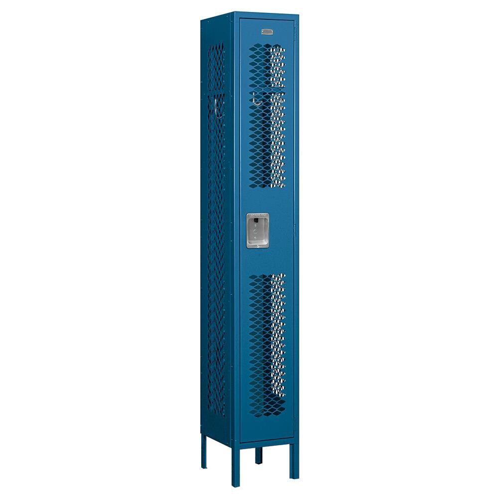 SALSBURY INDUSTRIES 71162BL-A 12-in Wide Single Tier Vented Metal Locker- 1 Wide- 6 -ft High- 12 -in Deep- Blue- Assembled