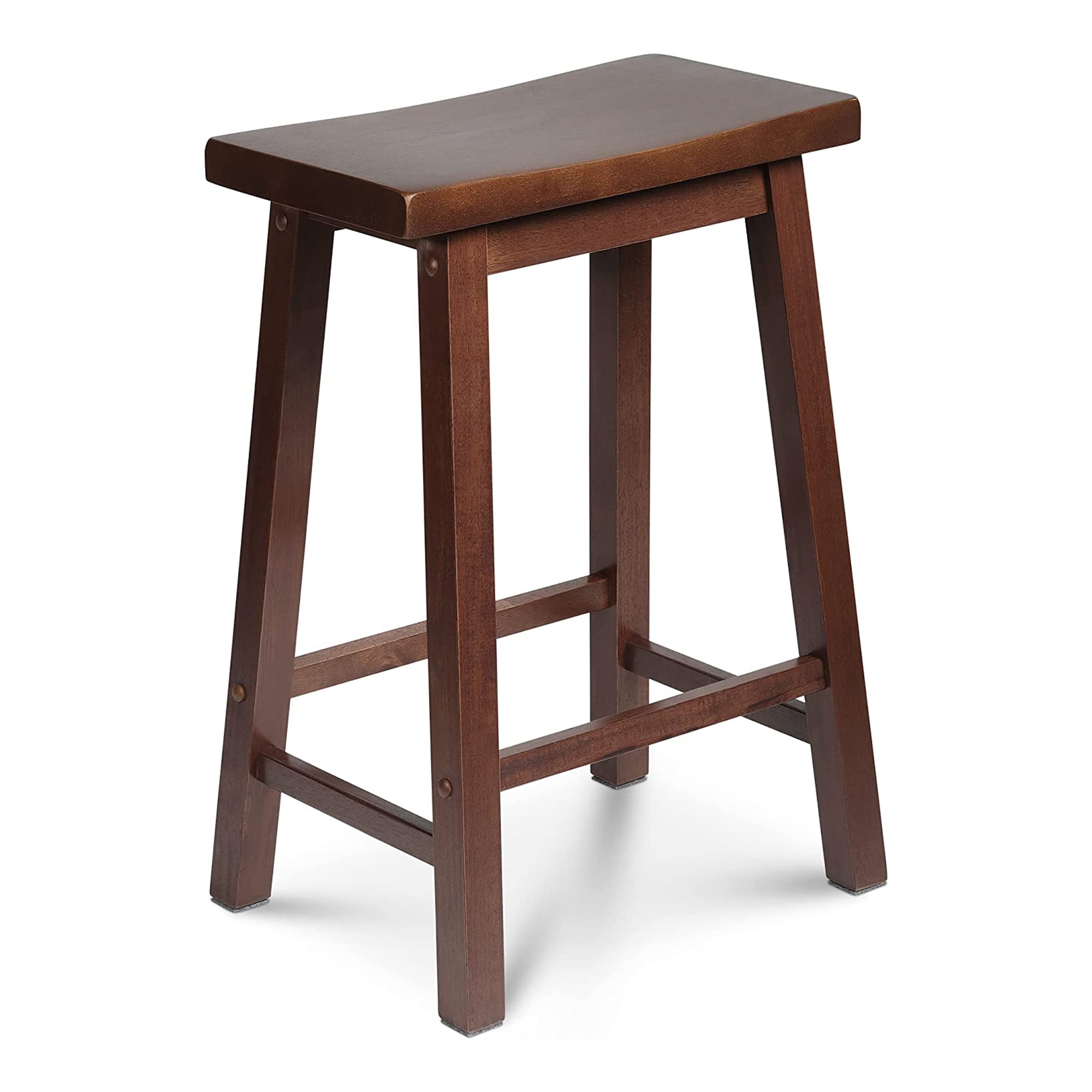 PJ Wood 304518 Walnut 24-in H Counter height Wood Bar Stool