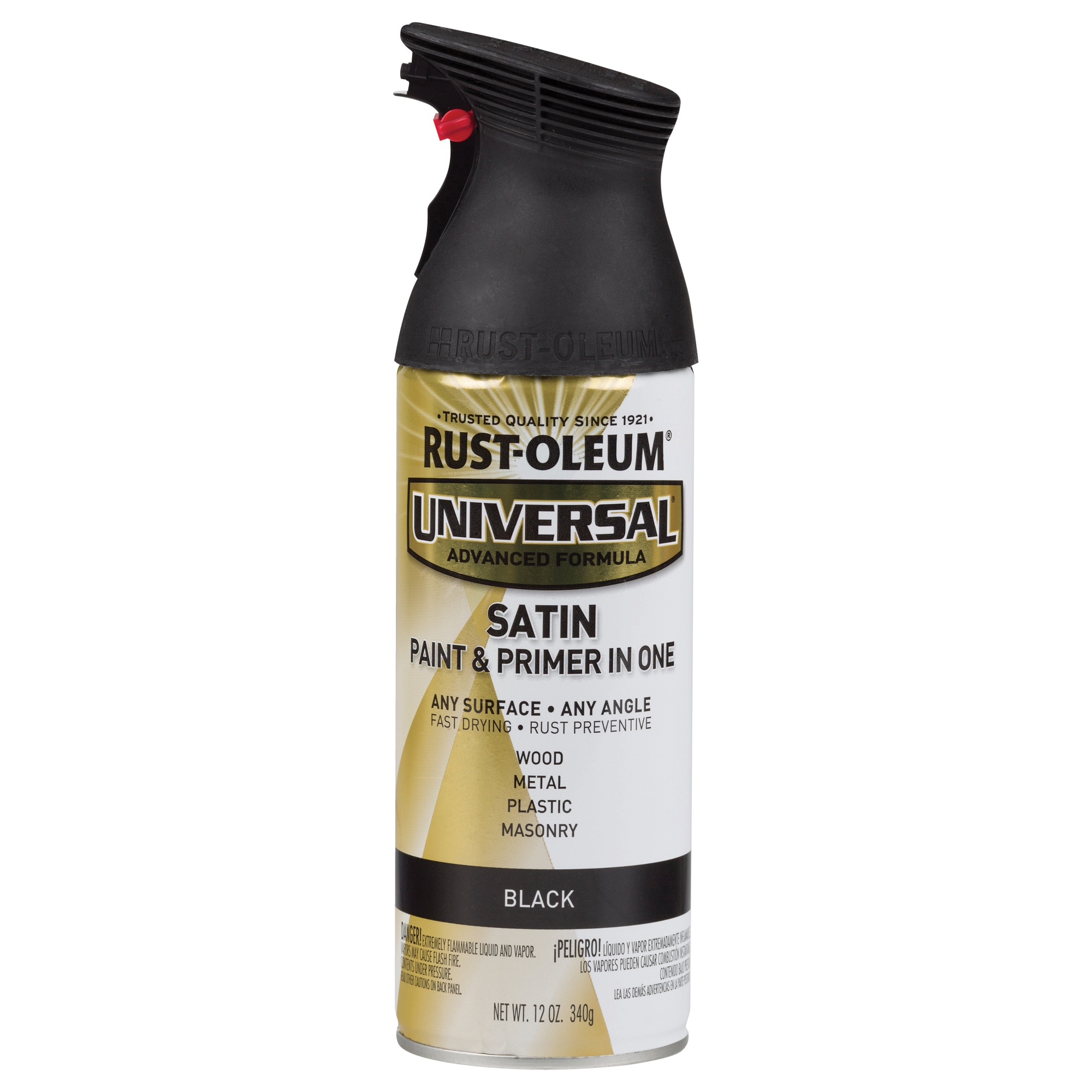 Rust-Oleum Universal Satin Black Spray Paint and Primer In One (NET WT.  12-oz)