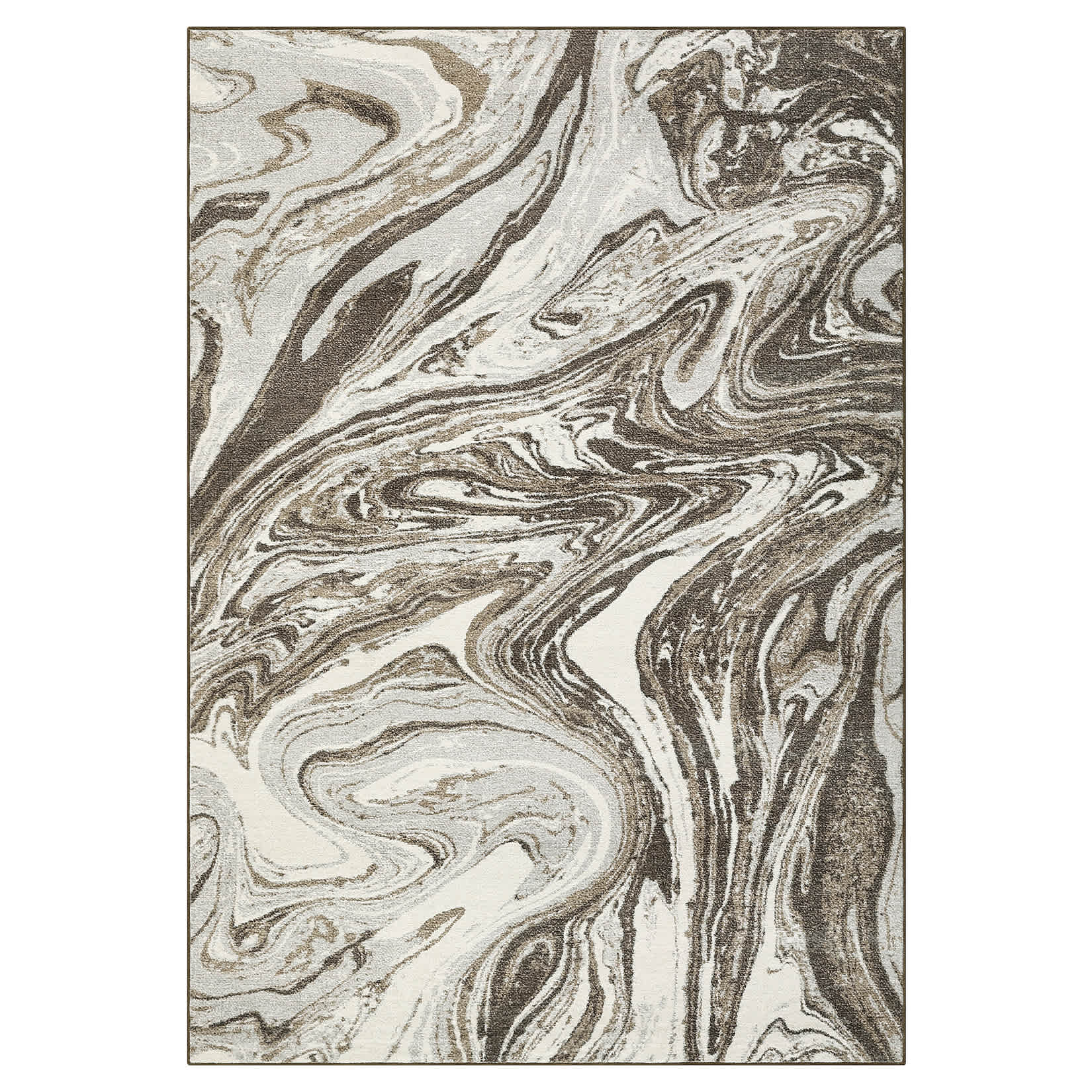 Qeetex SUNNY-PHK-33TAV7XL 10 x 13 ft Polyester Taupe Rectangular Indoor Abstract Modern Machine Washable Area Rug