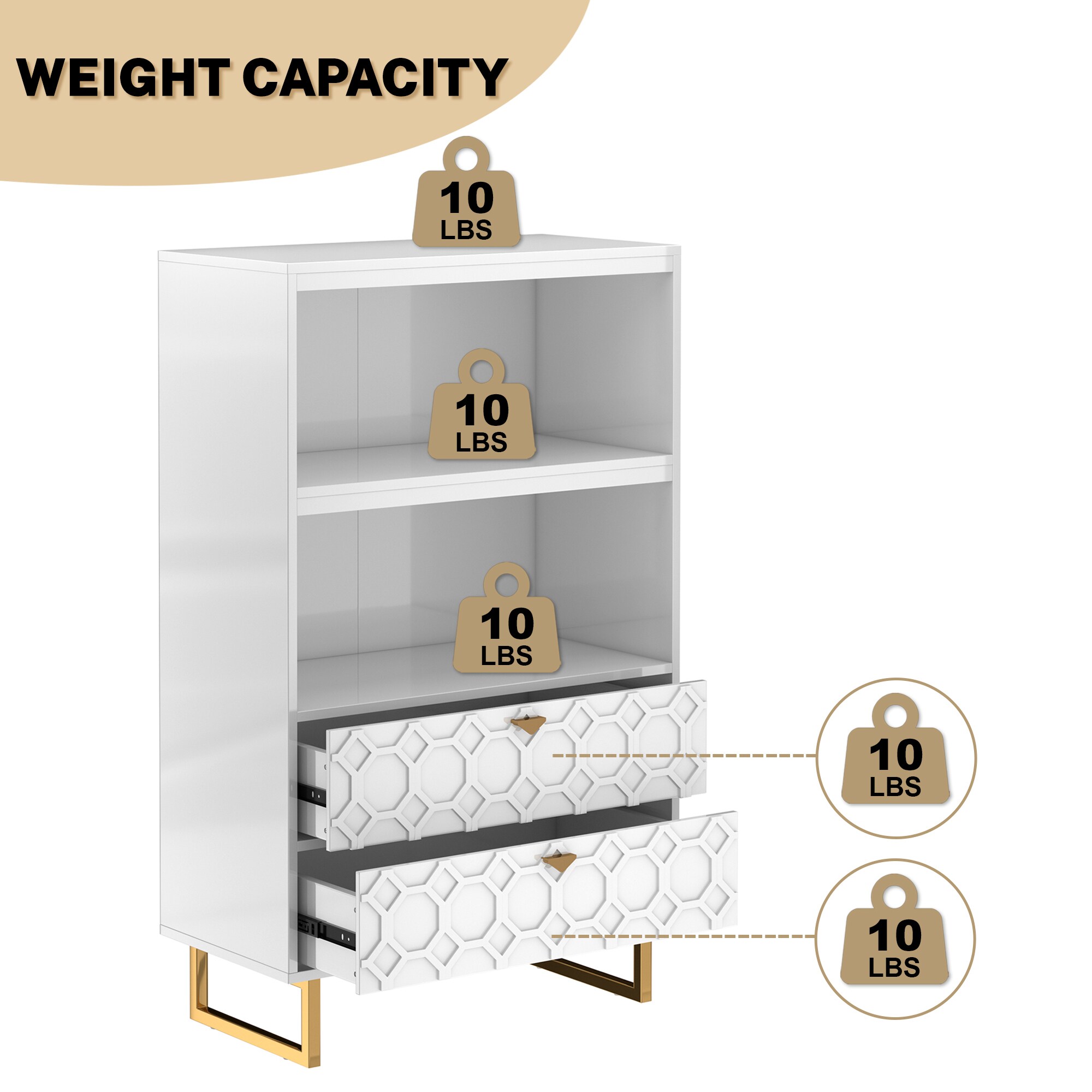 Clihome CL-BC1-WH bookcases - View #9