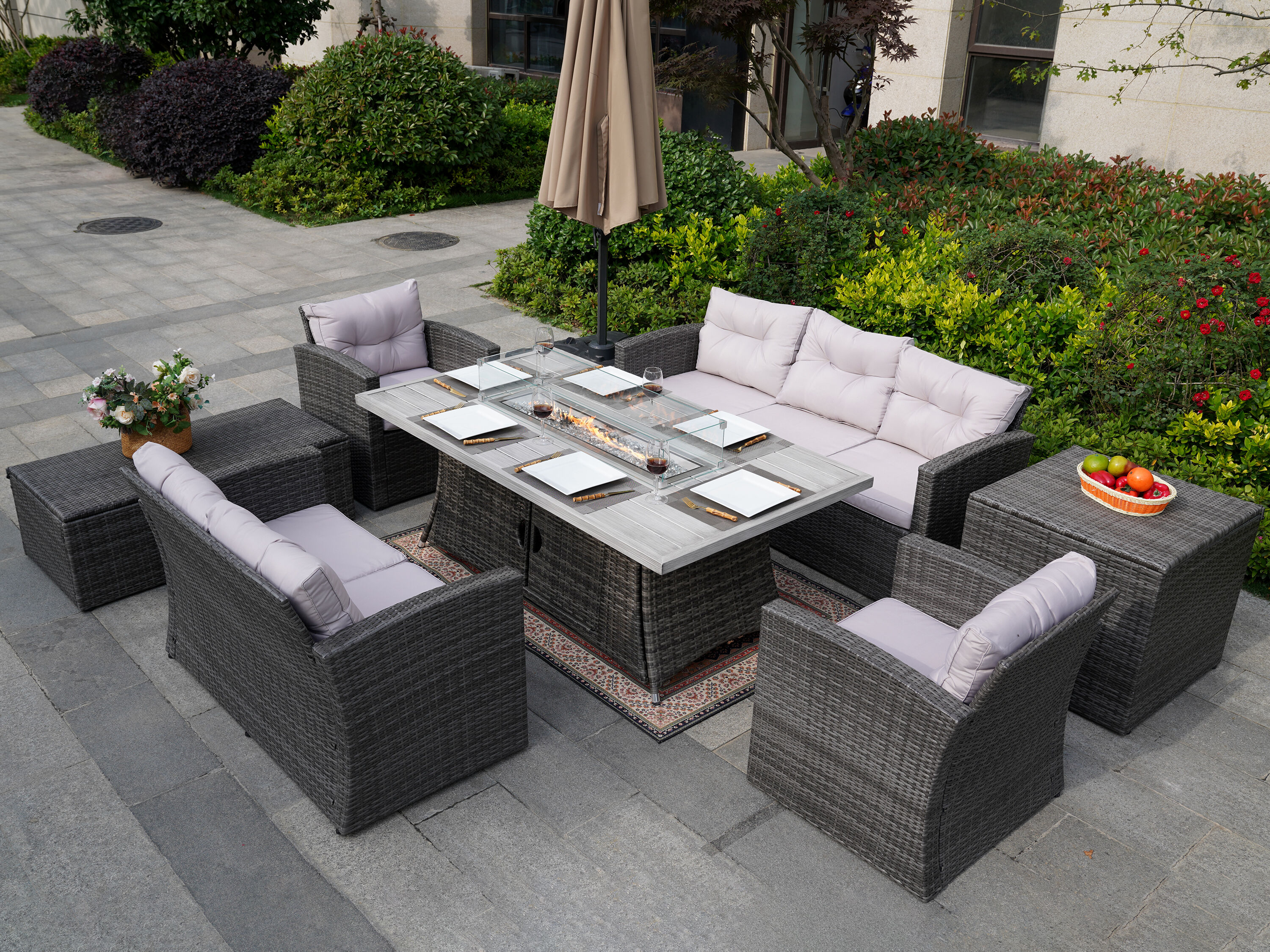 Moda Furnishings 1503-1106RA-G Patio-Conversation-Sets - View #2