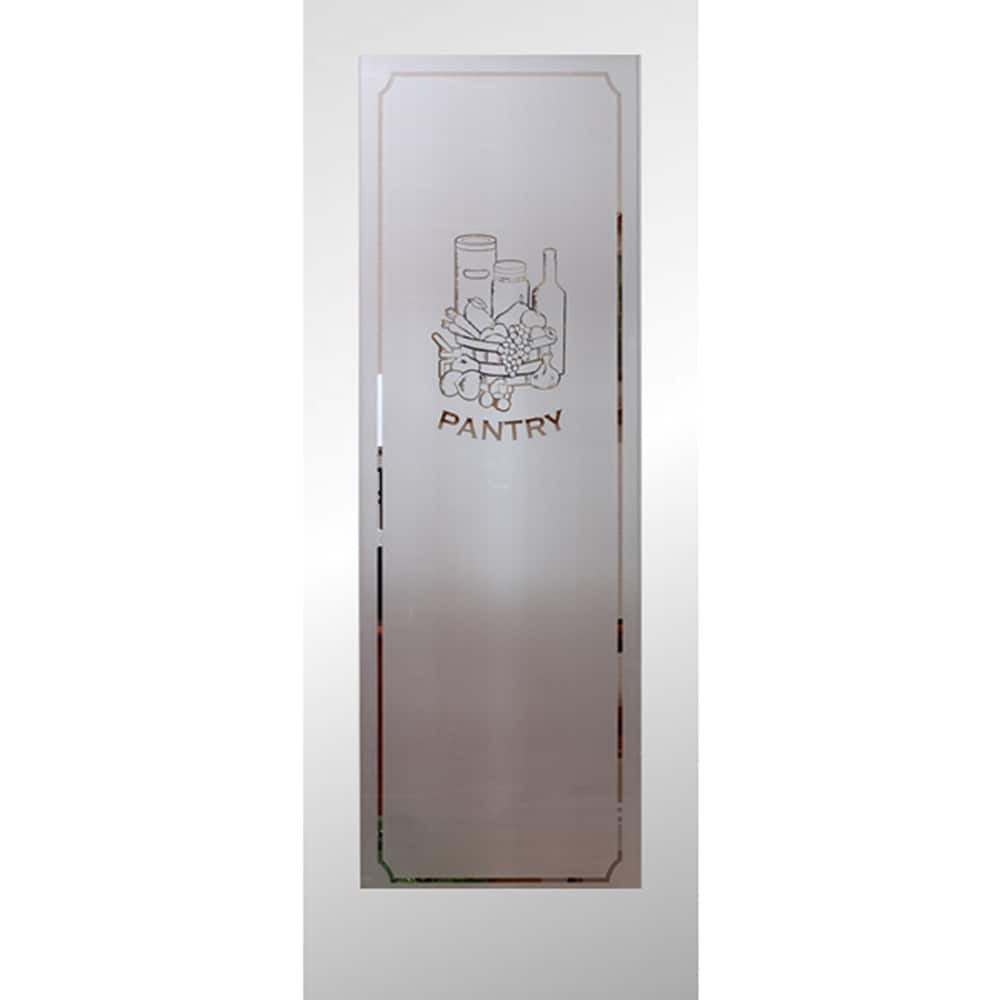 RELIABILT LOE830994 Pantry 24-in x 80-in Primed Flush Frosted glass Smooth Primed Pine Wood Slab Door