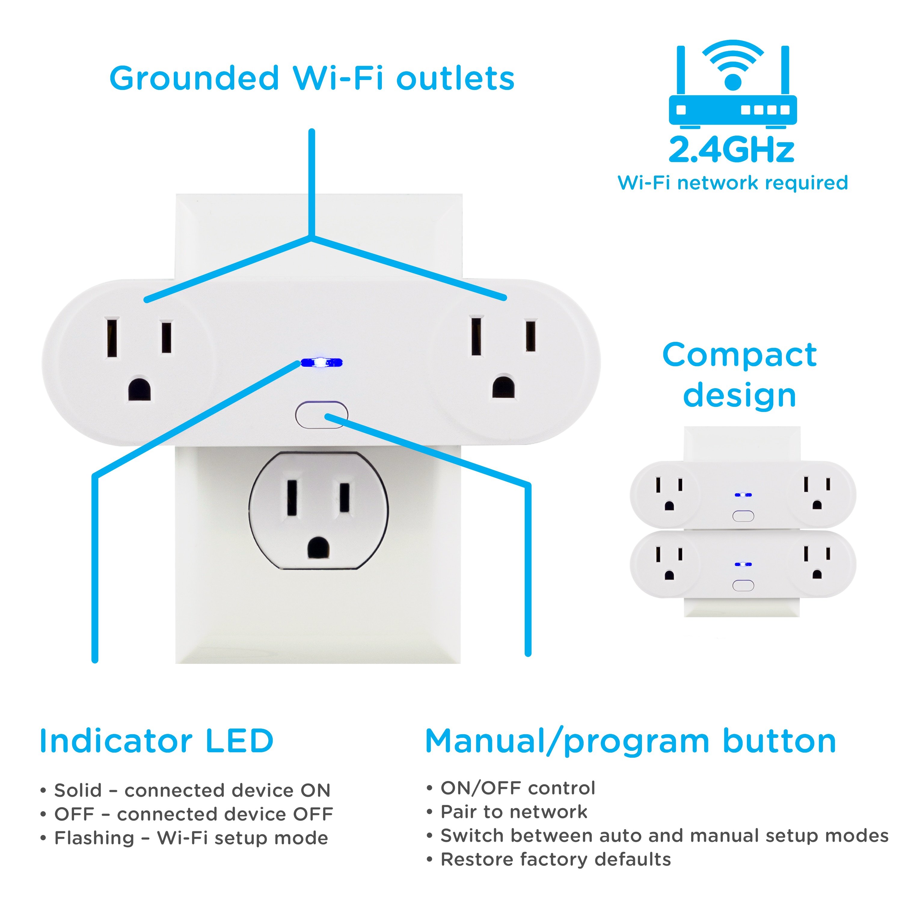 Enbrighten Mini Plug-In Wi-Fi Smart Switch: 125-volt: 1-Outlet Indoor Smart  Plug