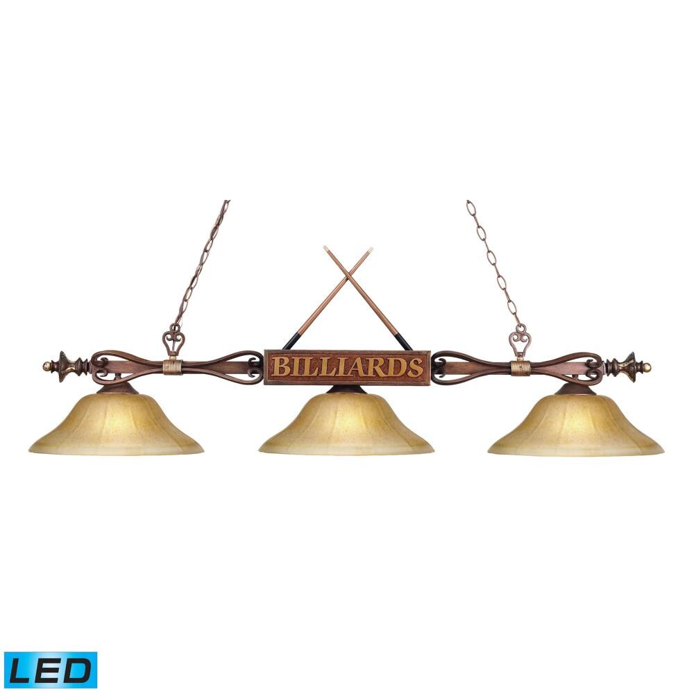 Westmore Lighting BLLLEDG6WD491 Snook Wood Patina Pool Table Lighting