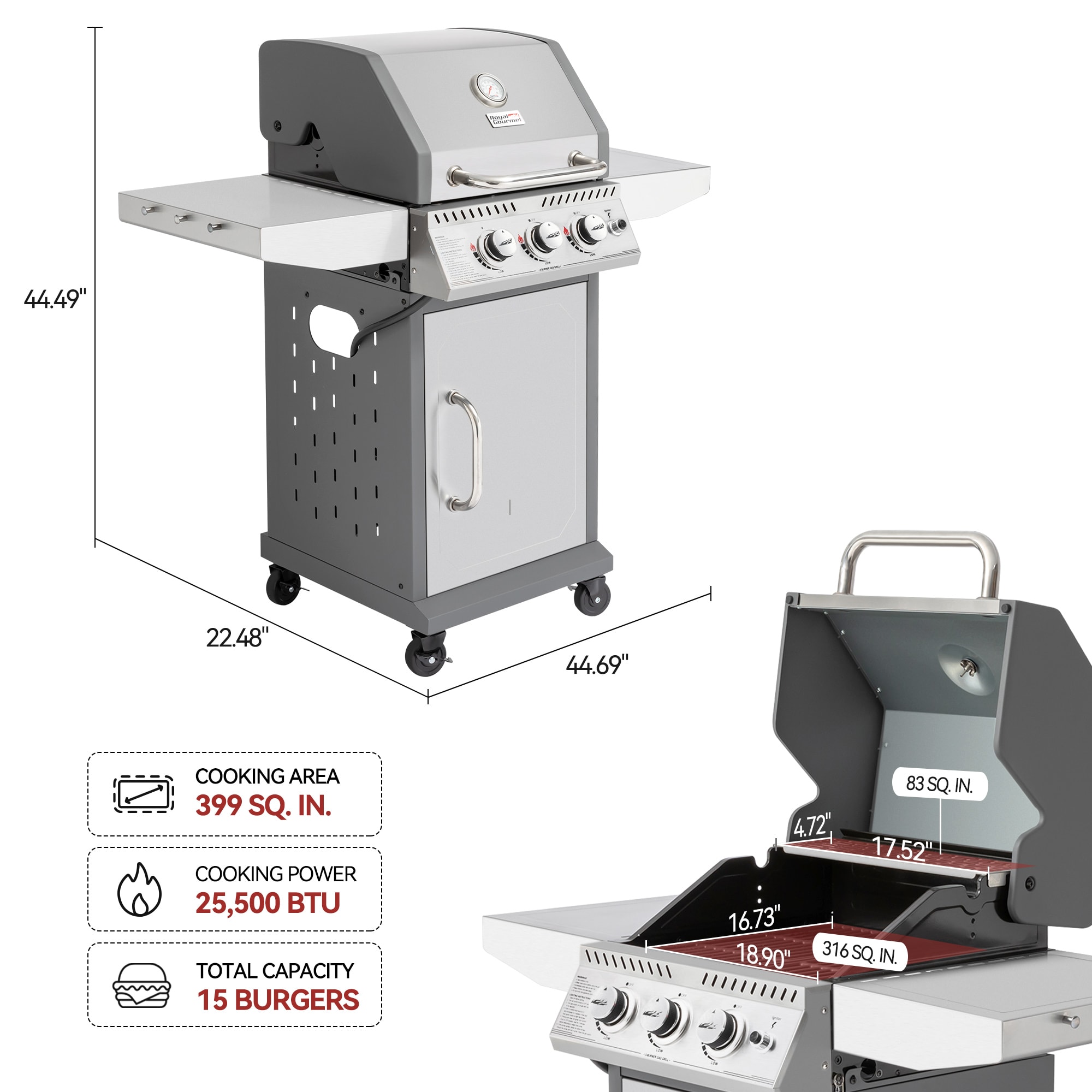 Royal Gourmet GG3001S Gas-Grill - View #16