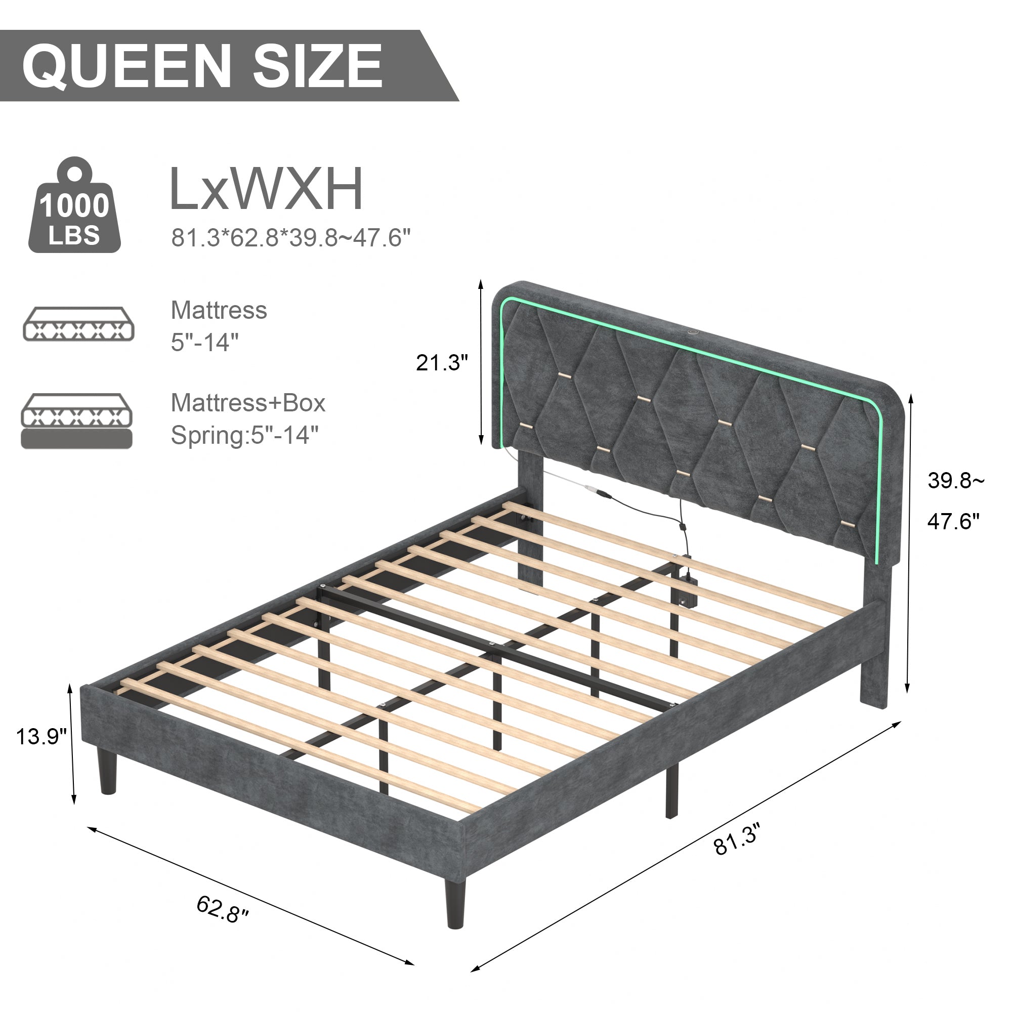 Vecelo LOE-QB11-GRY beds - View #3