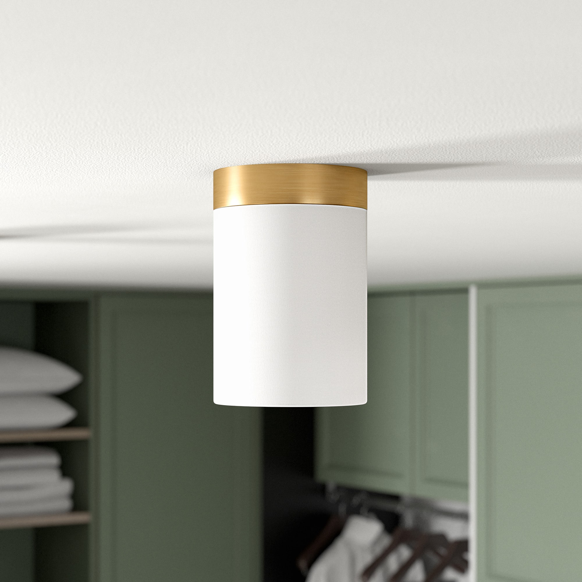 Hailey Home SF1651 Piper 1 -Light 6-in Gold Semi Flush Mount Light