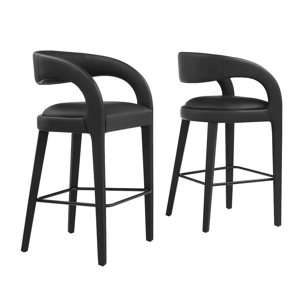 Modway BG3511134 Pinnacle Vegan Leather Bar Stool Set of 2