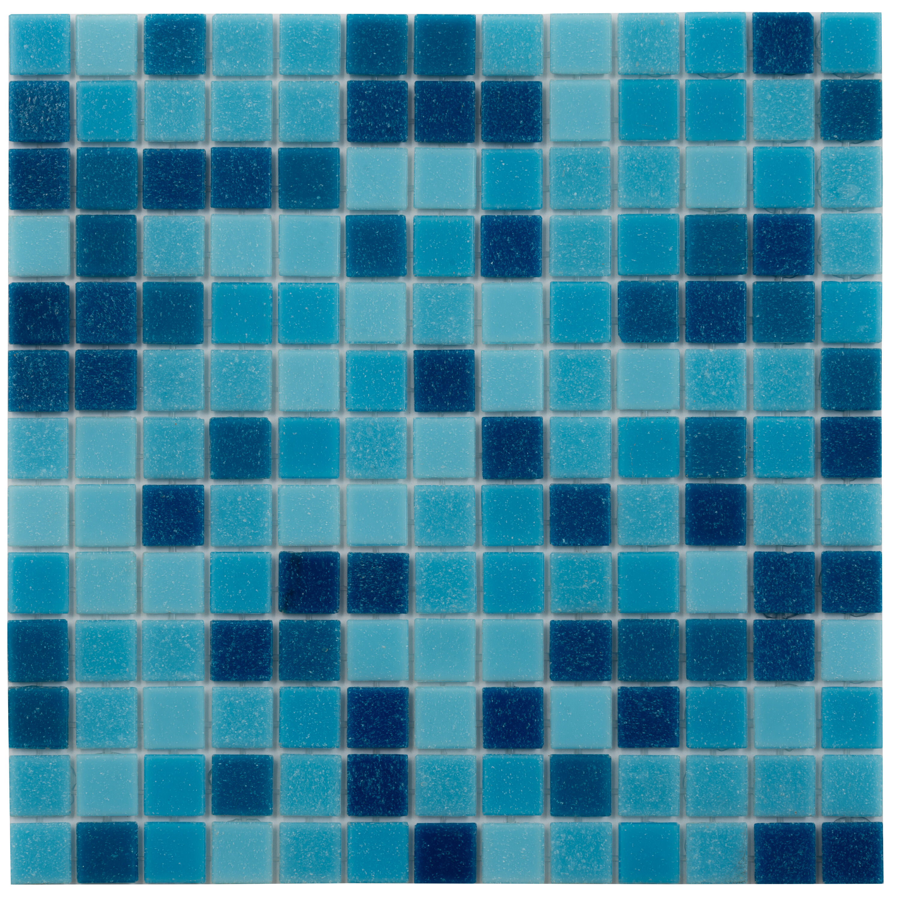 Apollo Tile MIX20BL586ATL Mingles Pacific Blue 12-in x 12-in Glossy Glass Mosaic Floor and Wall Tile (20-sq. ft/ Carton)
