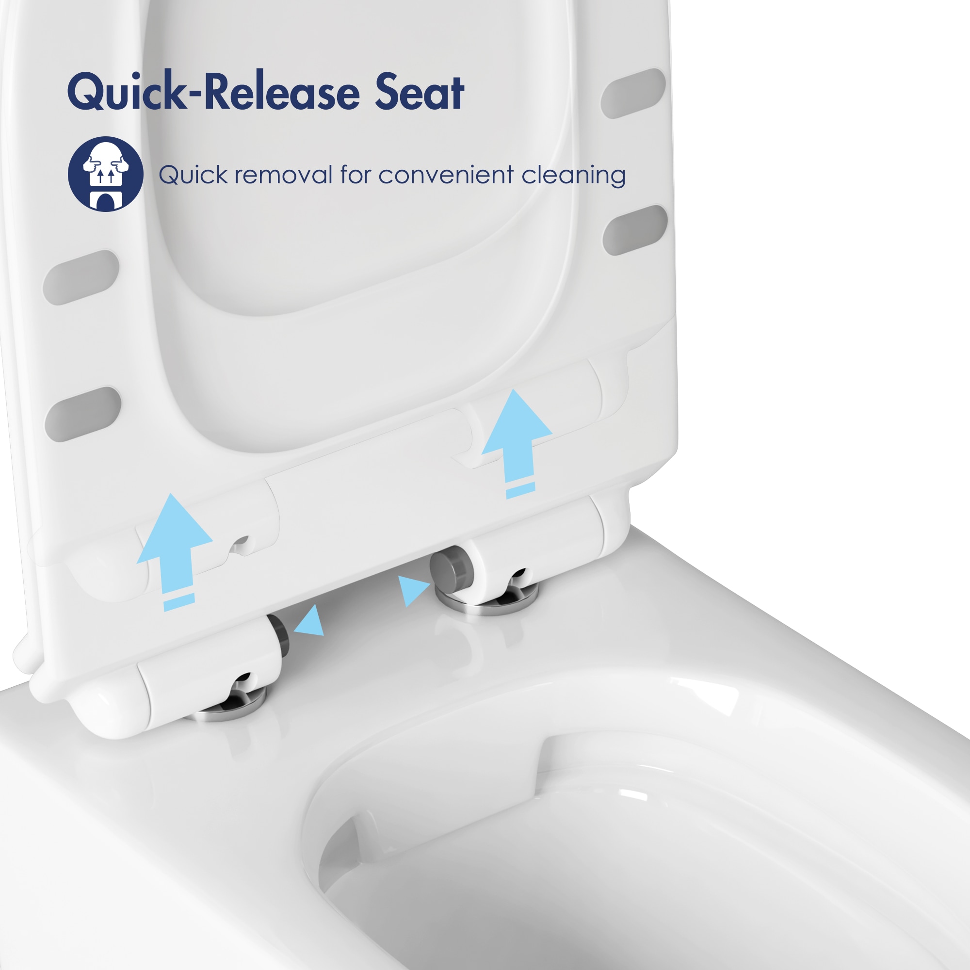 Hampton White Wall Mounted Dual Flush Toilet