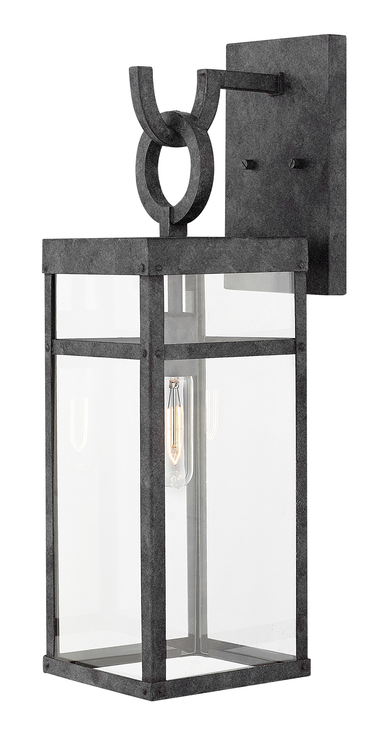 Hinkley 2804DZ-LL Porter 1 -Light 22-in H Antique Black Hardwired Outdoor Wall Light