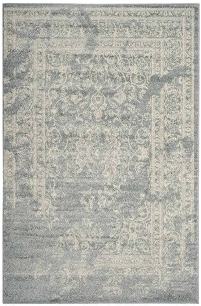 Safavieh ADR101T-4 Adirondack Plaza 4 x 6 (ft) Loomed Polypropylene Slate/Ivory Rectangular Indoor Distressed/Overdyed Vintage Area rug
