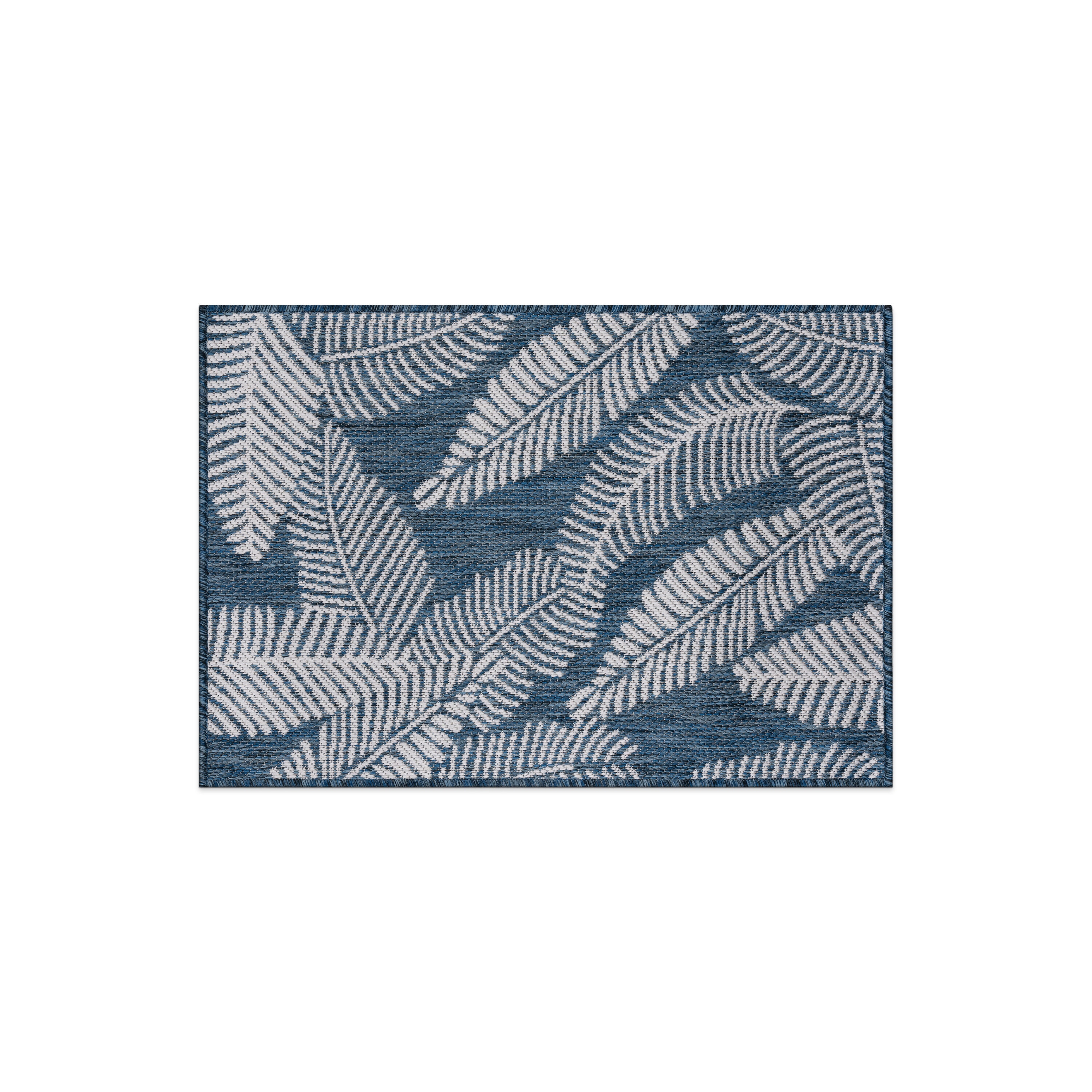 World Rug Gallery 114NAVY2X3 Summer 2 x 3 (ft) Loomed Polypropylene Navy Rectangular Indoor/Outdoor Floral/Botanical Tropical Area rug