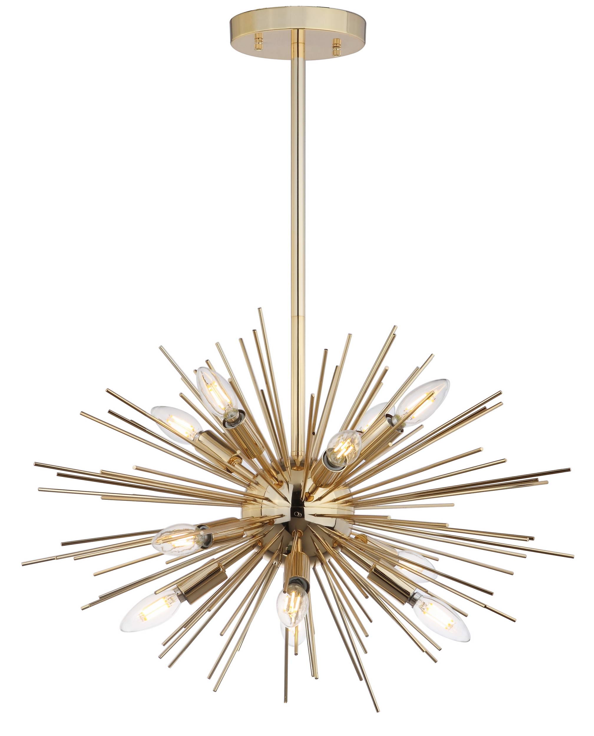 Retro Vibe Gold Sputnik Starburst 24.5" Pendant Light