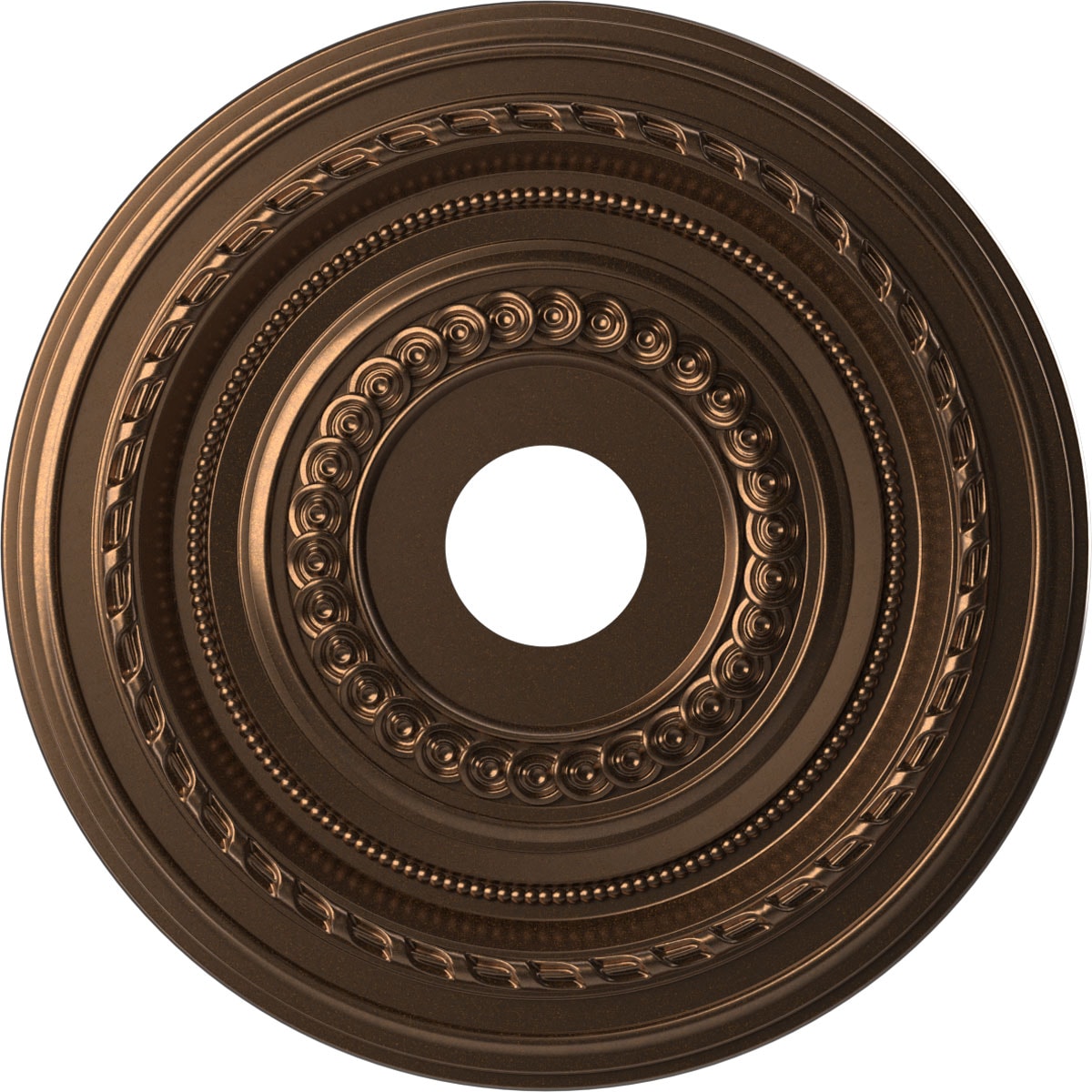 Ekena Millwork CMP19COCAB Cole Thermoformed 19-in W x 19-in L Painted Metallic Antique Brass PVC Whole Ceiling Medallion