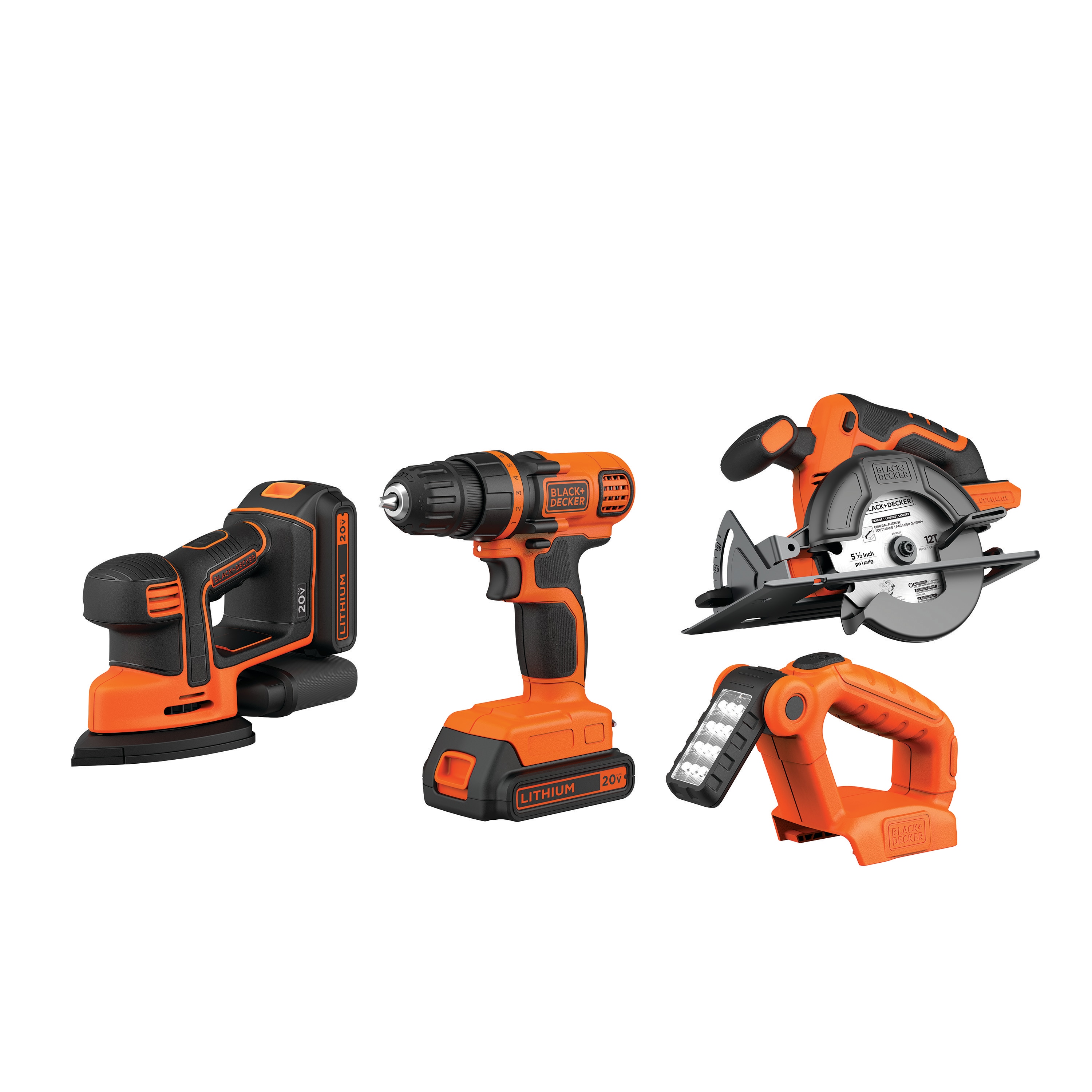BLACK+DECKER 4-Tool Power Tool Combo Kit (2-Batteries Included and