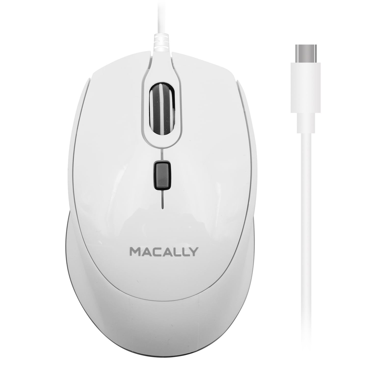 Macally Macally Usb C Mouse For Precise and Comfortable- Wired Type C Mouse For Macbook Pro Air pc ios android- Ambidextrous Body, Multiple Dpi and 5ft Cable- Plug and Play