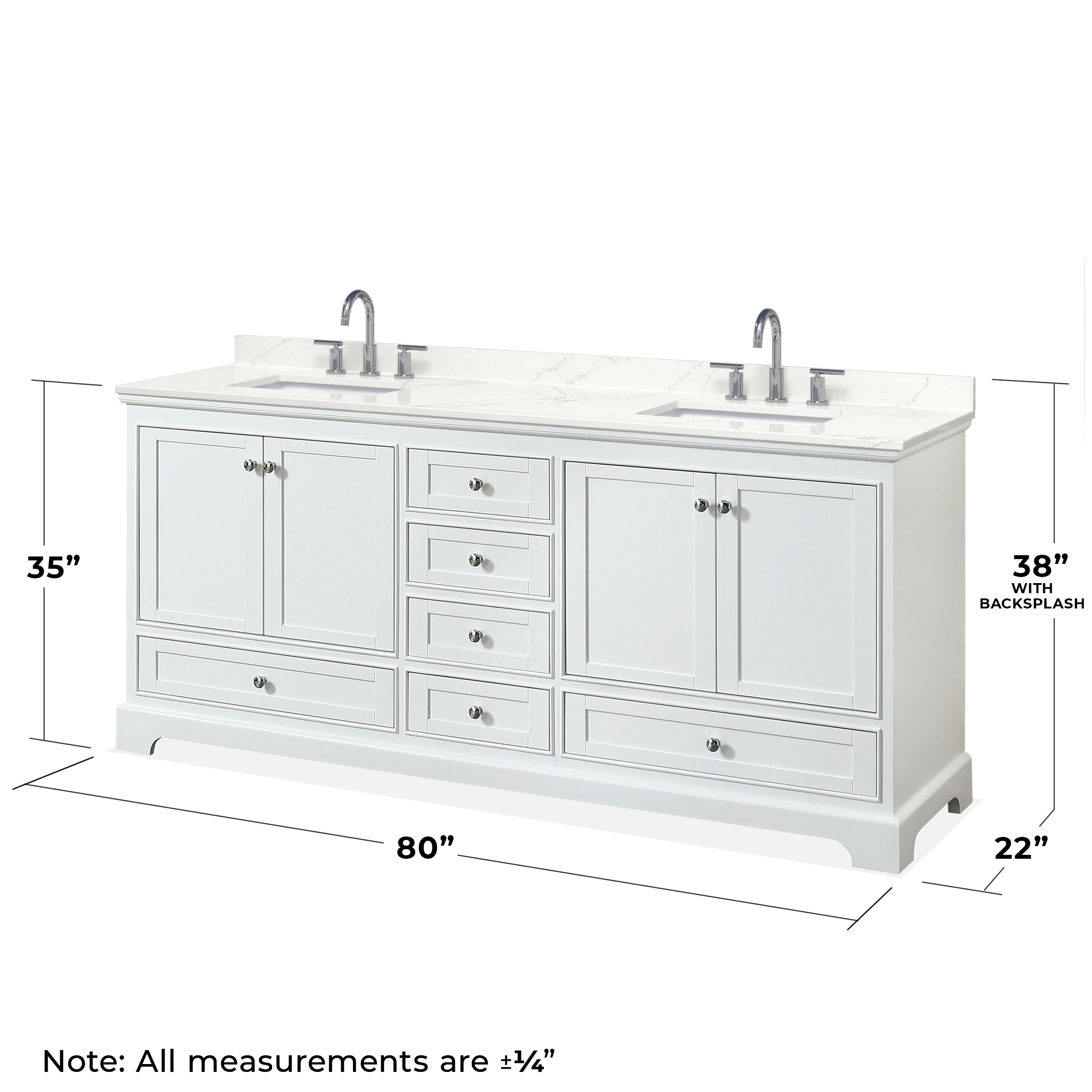 Wyndham Collection WCS202080DWHGTUS3MXX Bath-Vanity-Combo - View #4