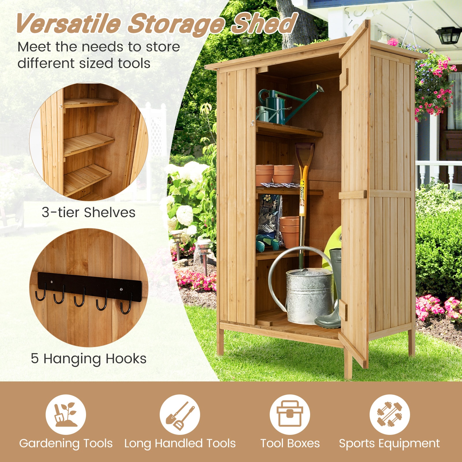 WELLFOR TWSG025-GR Wood-Storage-Buildings - View #2