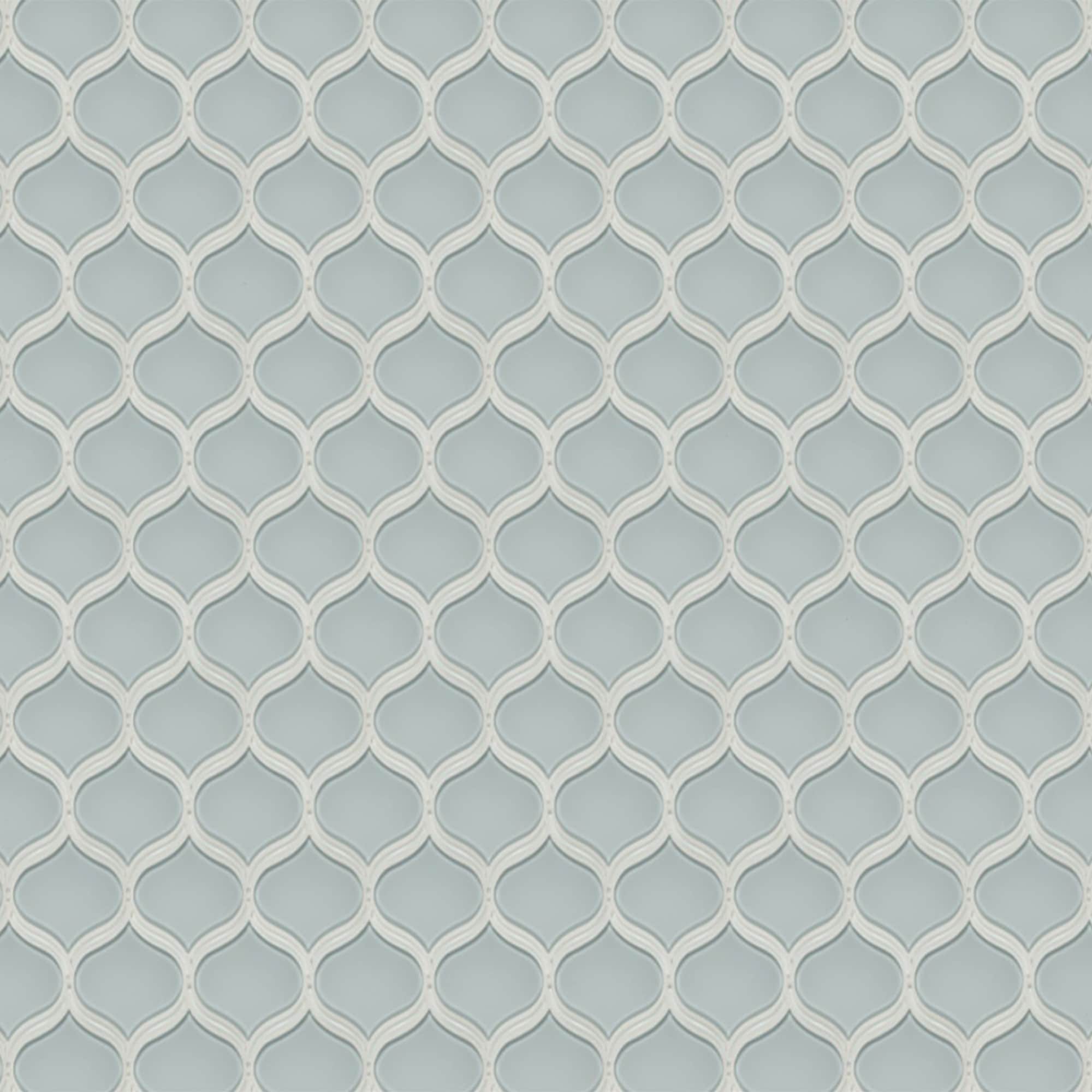 Anatolia 3001-0029-0 Element Cloud 12-in x 12-in Glossy Glass Arabesque Mosaic Wall Tile (9.68-sq. ft/ Carton)