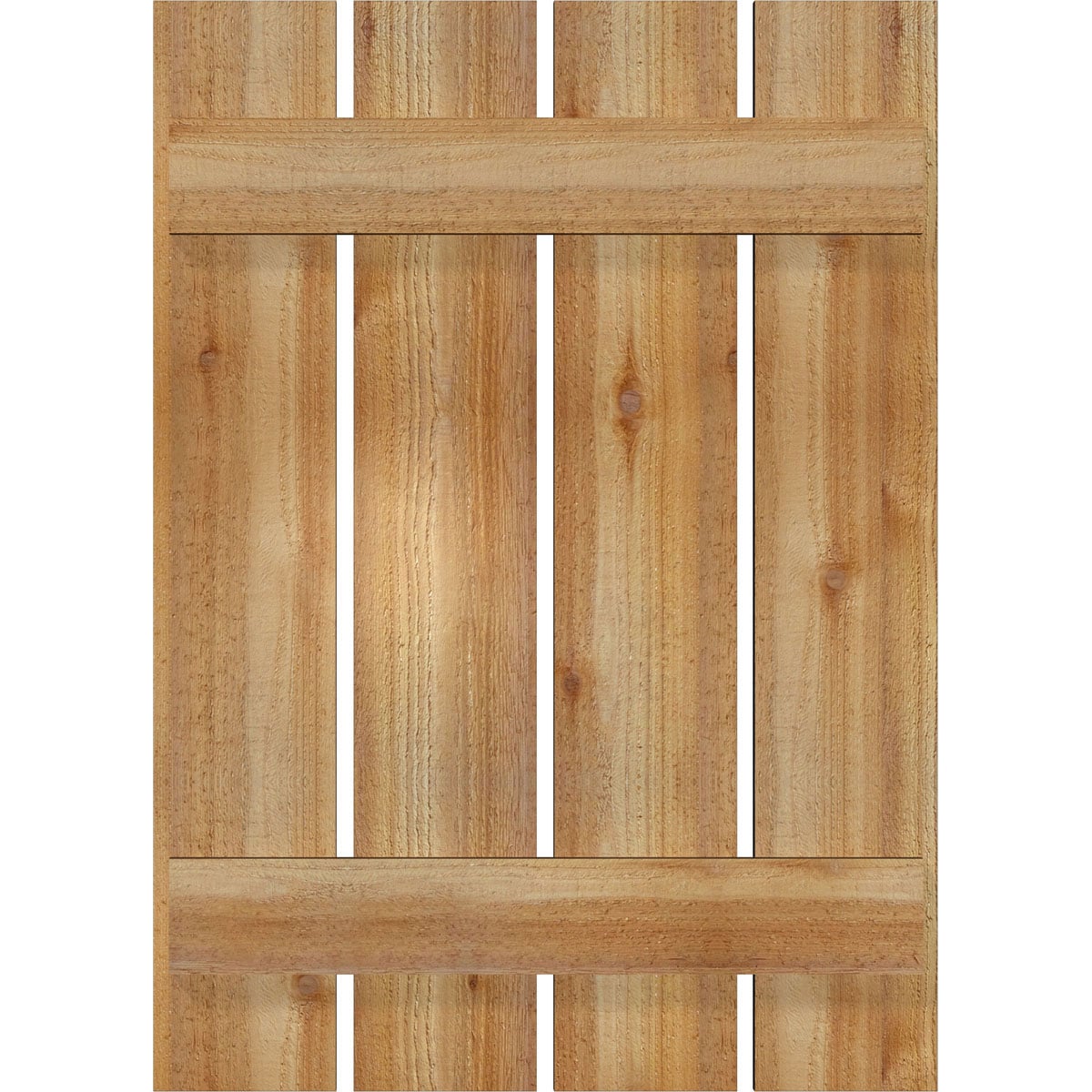 Ekena Millwork 2-Pack 23-in W x 32-in H Unfinished Board and Batten Spaced Wood Western Red cedar Exterior Shutters