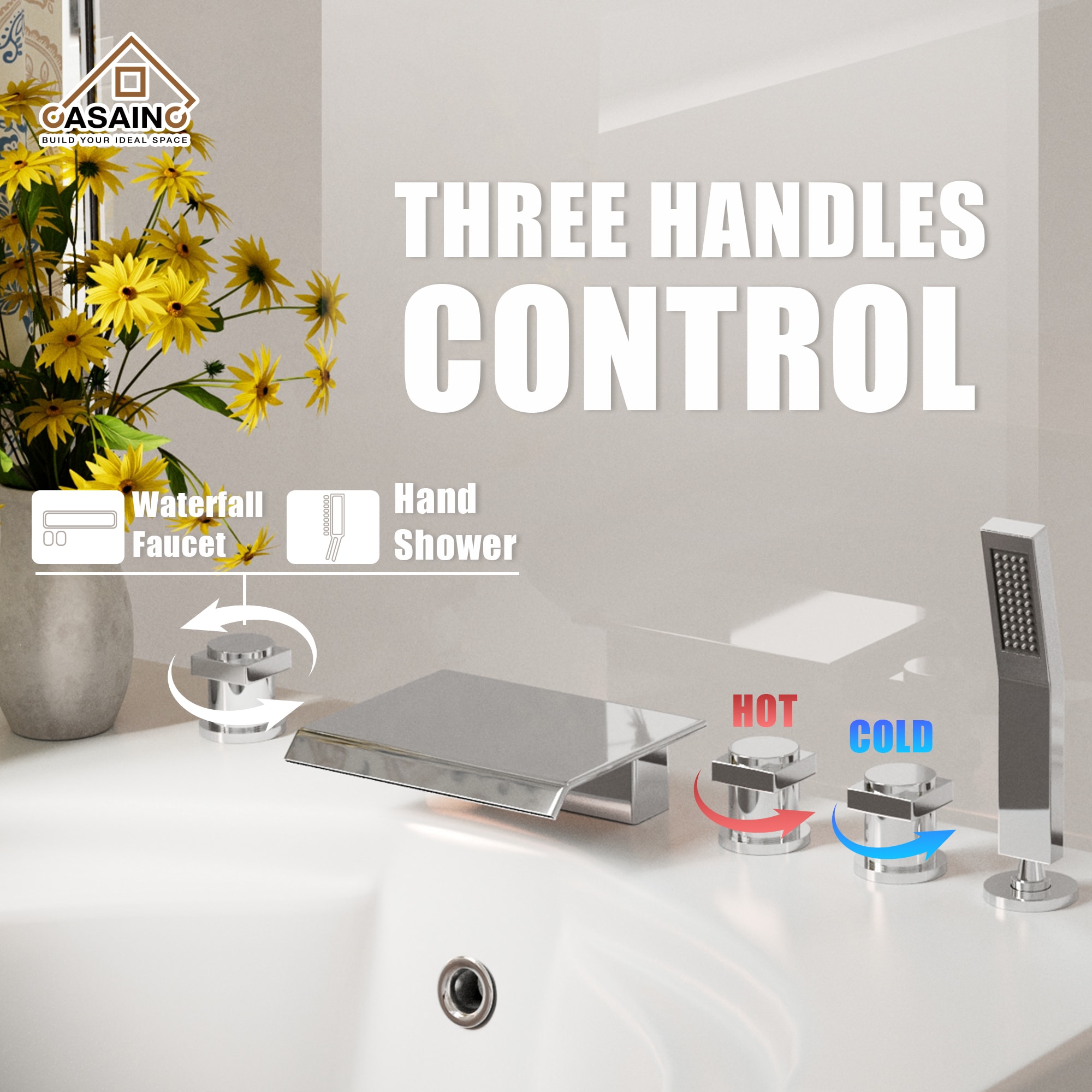 CASAINC KCLT0054-BG Roman-Tub-Faucets - View #8
