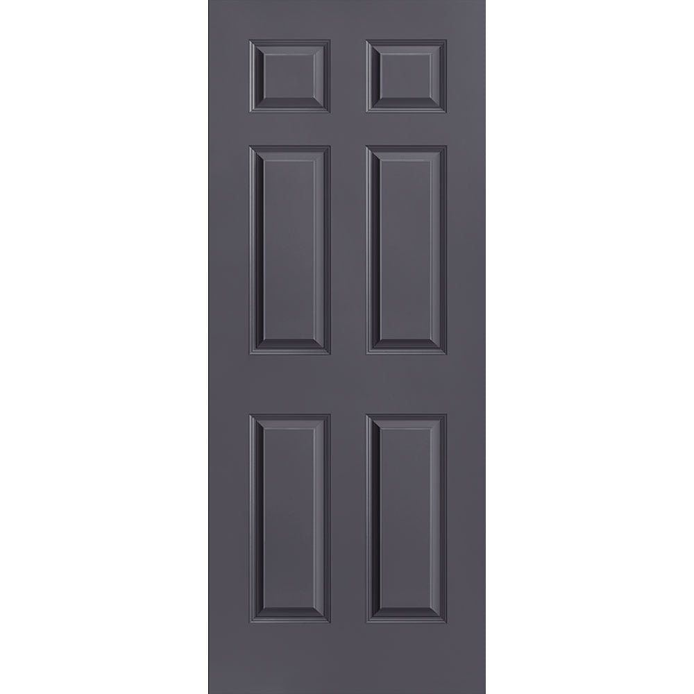 Masonite 1317309 Traditional 32-in x 80-in Slate 6-panel Smooth Solid core Prefinished Molded composite Slab Door
