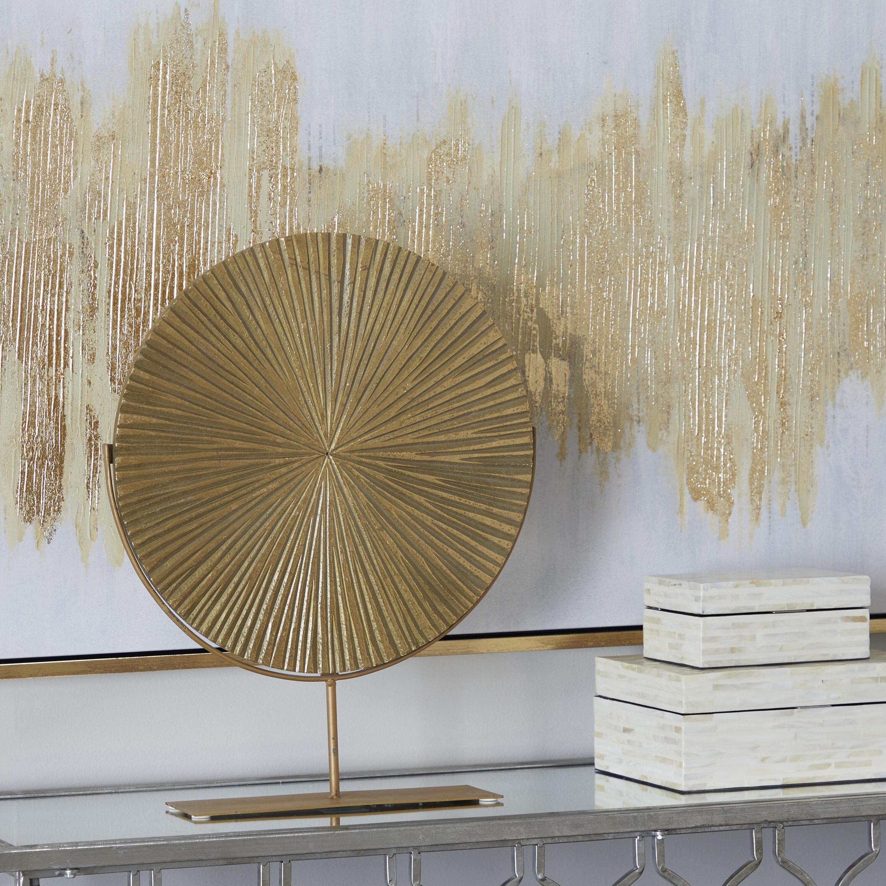 Grayson Lane 53583 Gold Metal Modern Sculpture