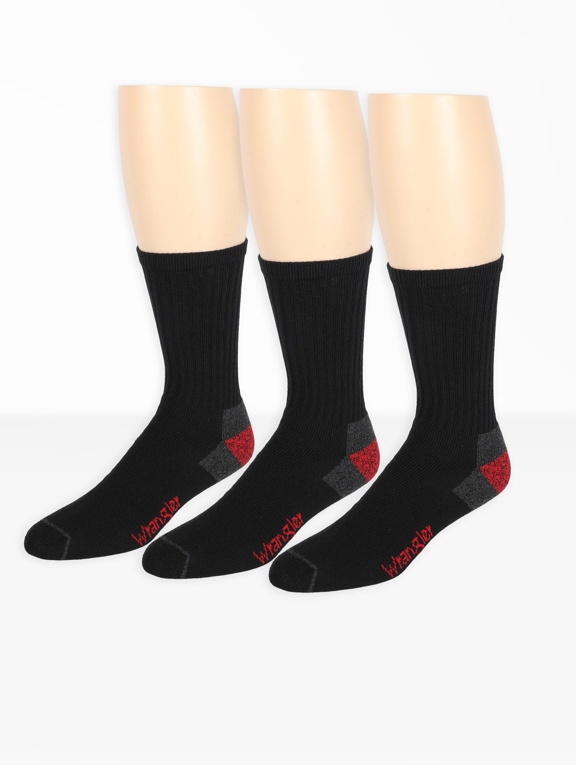 Wrangler Wrangler Men's Cotton Blend Mid Weight Socks 6-12 Black at ...